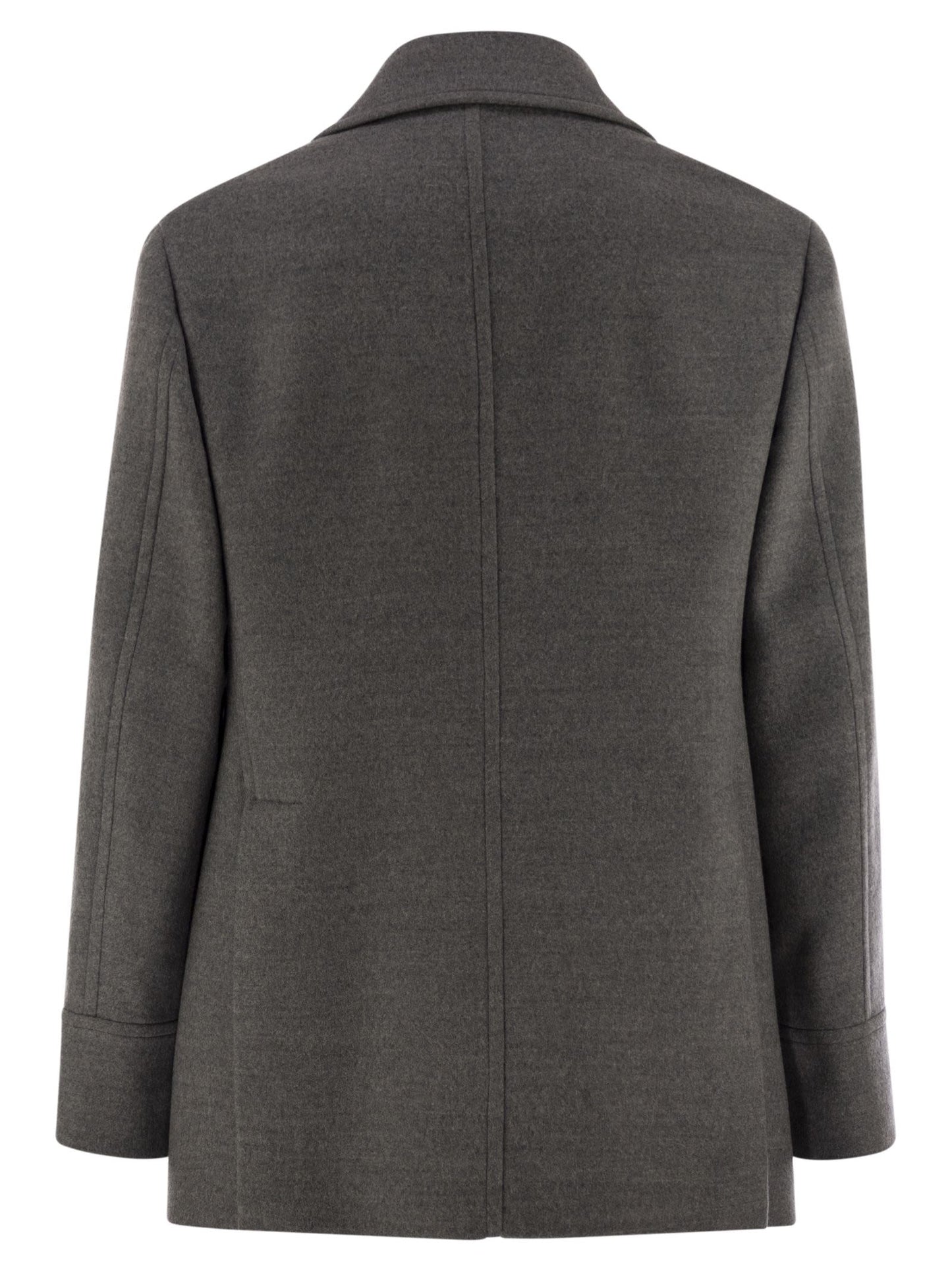 Brunello Cucinelli Men One-And-A-Half-Breasted Wool Coat BRUNELLO CUCINELLI