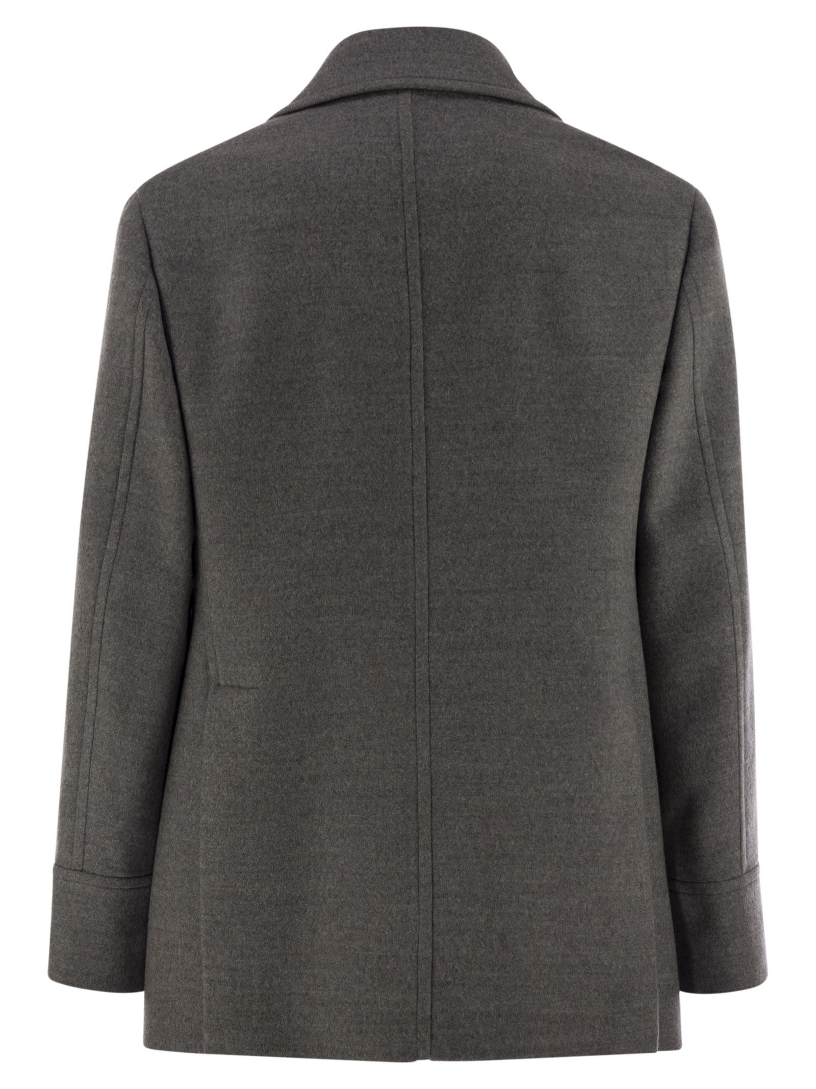 Brunello Cucinelli Men One-And-A-Half-Breasted Wool Coat BRUNELLO CUCINELLI