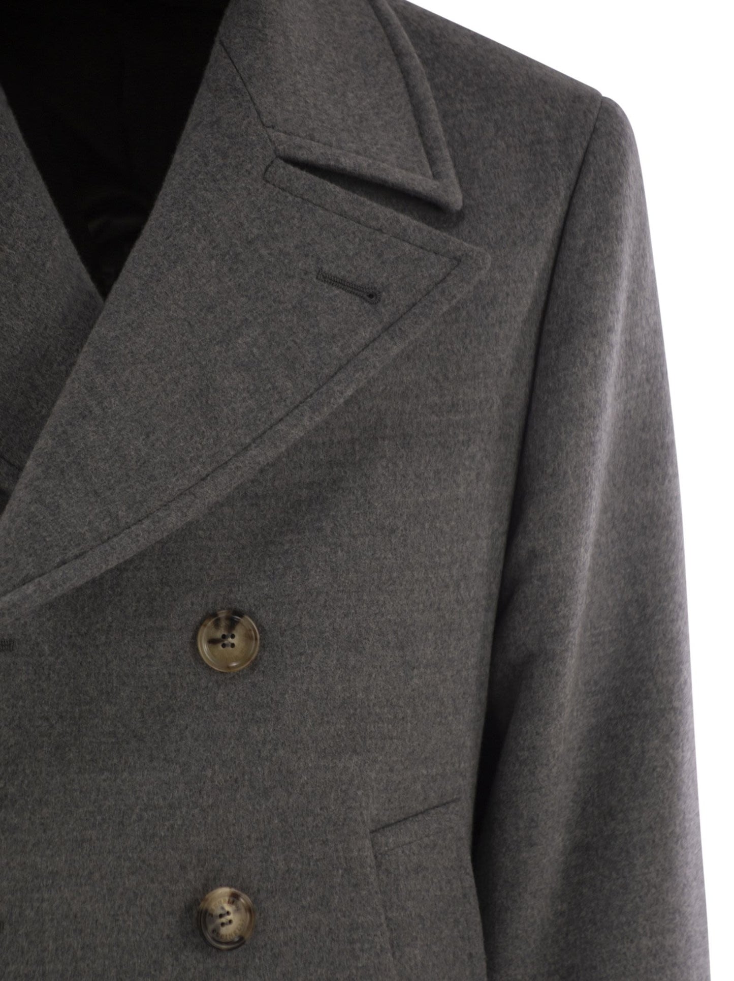 Brunello Cucinelli Men One-And-A-Half-Breasted Wool Coat BRUNELLO CUCINELLI