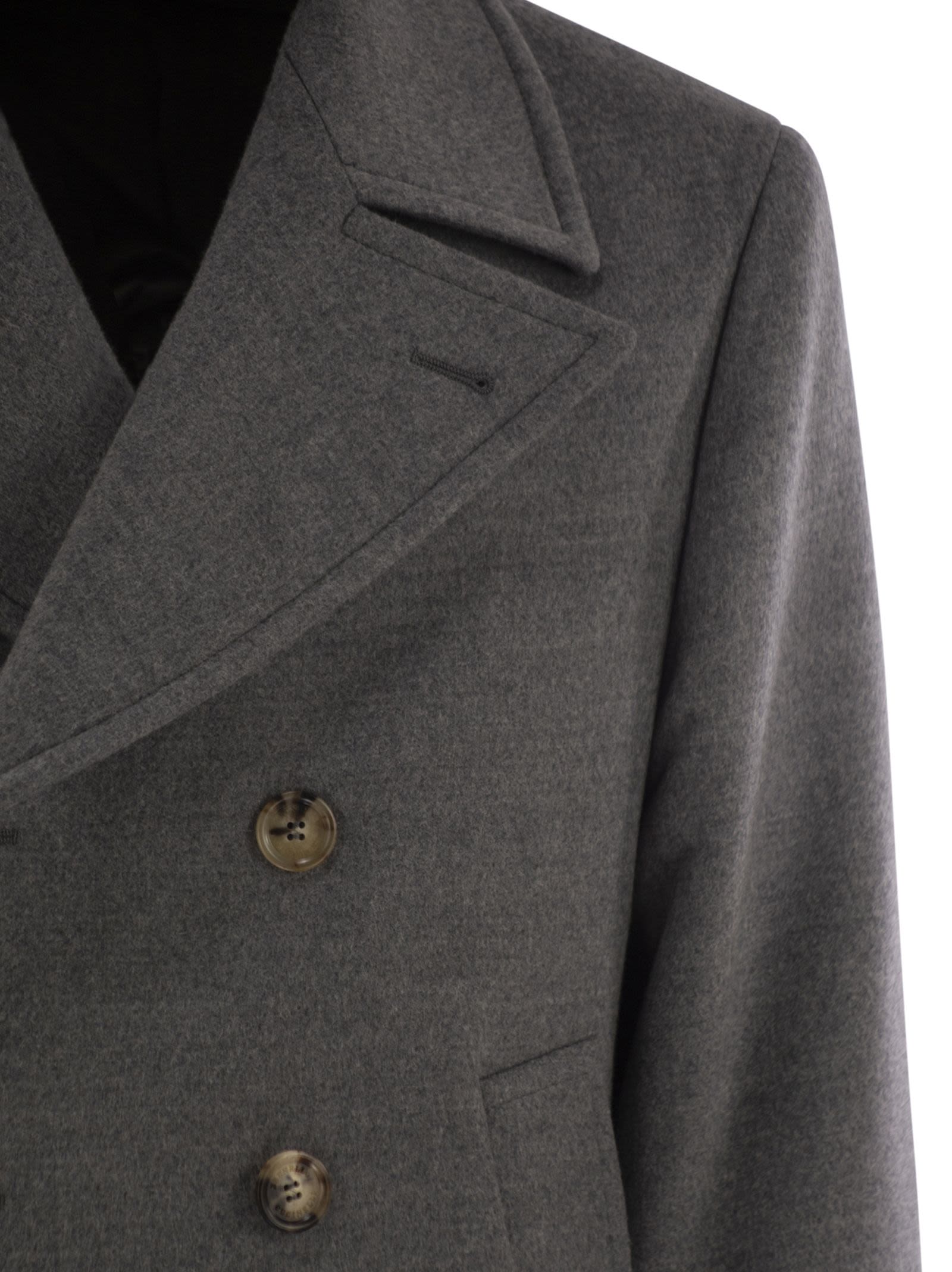 Brunello Cucinelli Men One-And-A-Half-Breasted Wool Coat BRUNELLO CUCINELLI