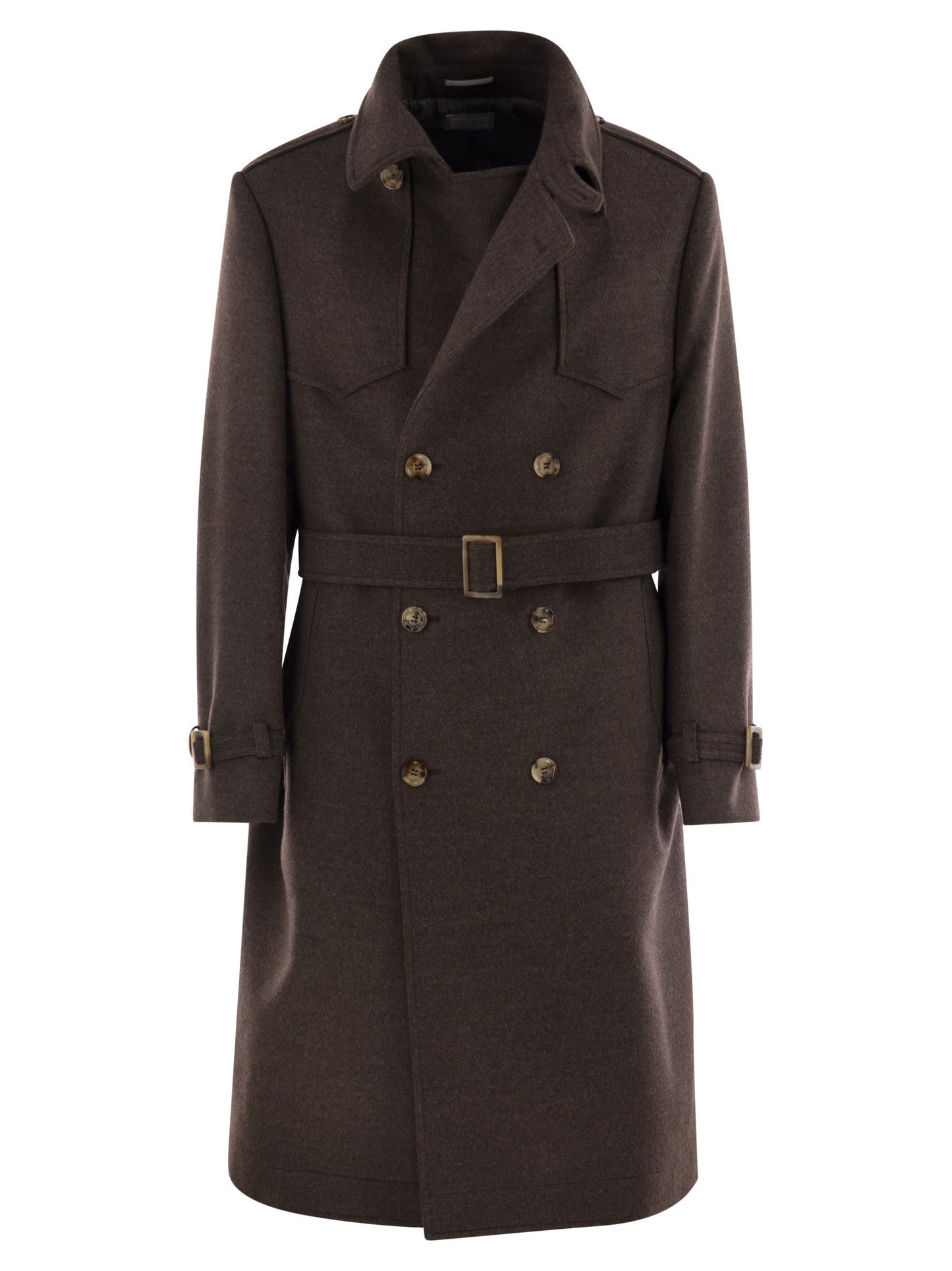 Brunello Cucinelli Men Wool Trench BRUNELLO CUCINELLI