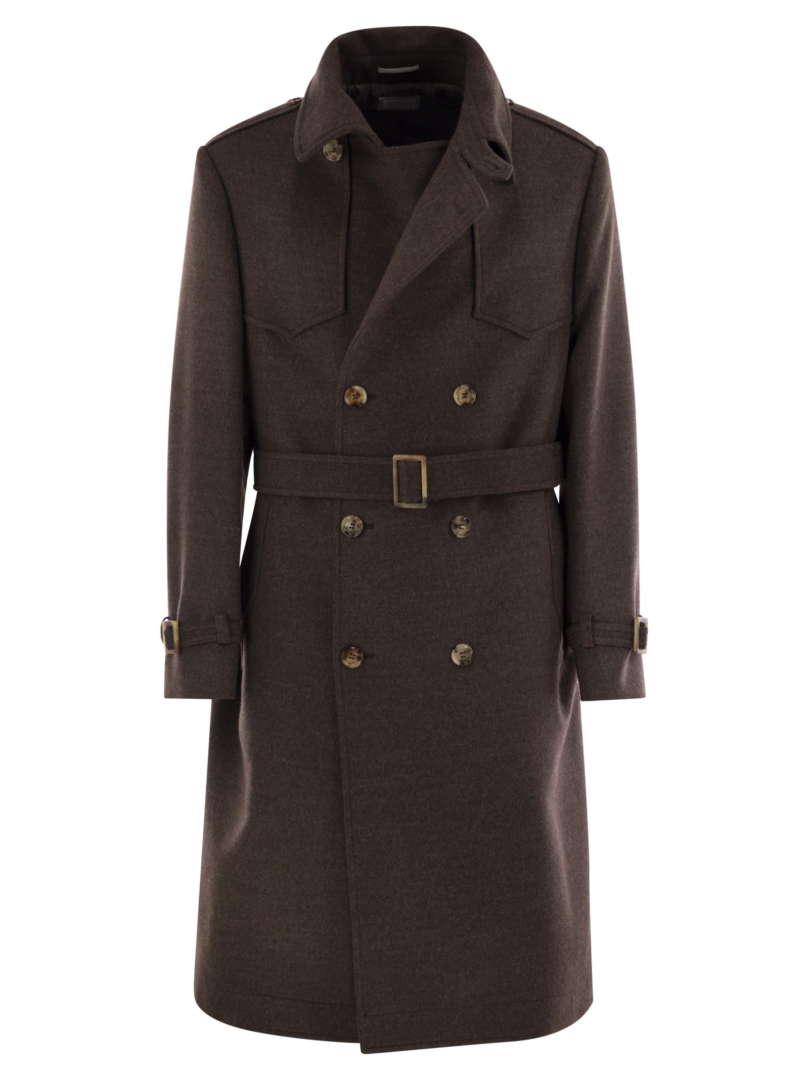 Brunello Cucinelli Men Wool Trench BRUNELLO CUCINELLI