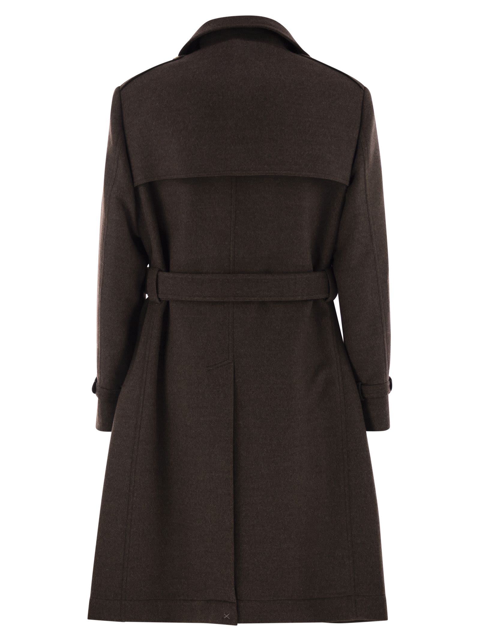 Brunello Cucinelli Men Wool Trench BRUNELLO CUCINELLI