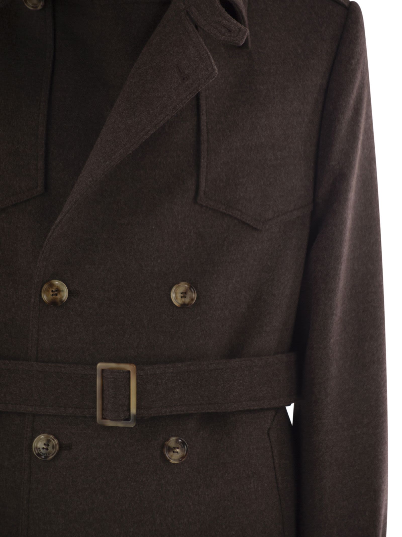 Brunello Cucinelli Men Wool Trench BRUNELLO CUCINELLI
