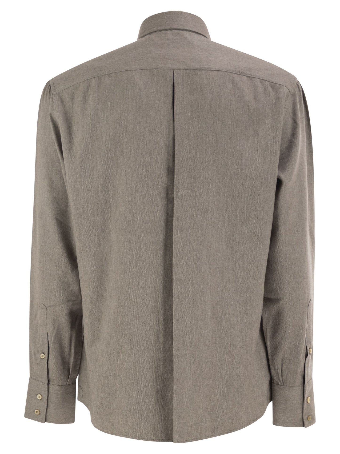 Brunello Cucinelli Men Cotton And Lyocell Button-Down Shirt BRUNELLO CUCINELLI