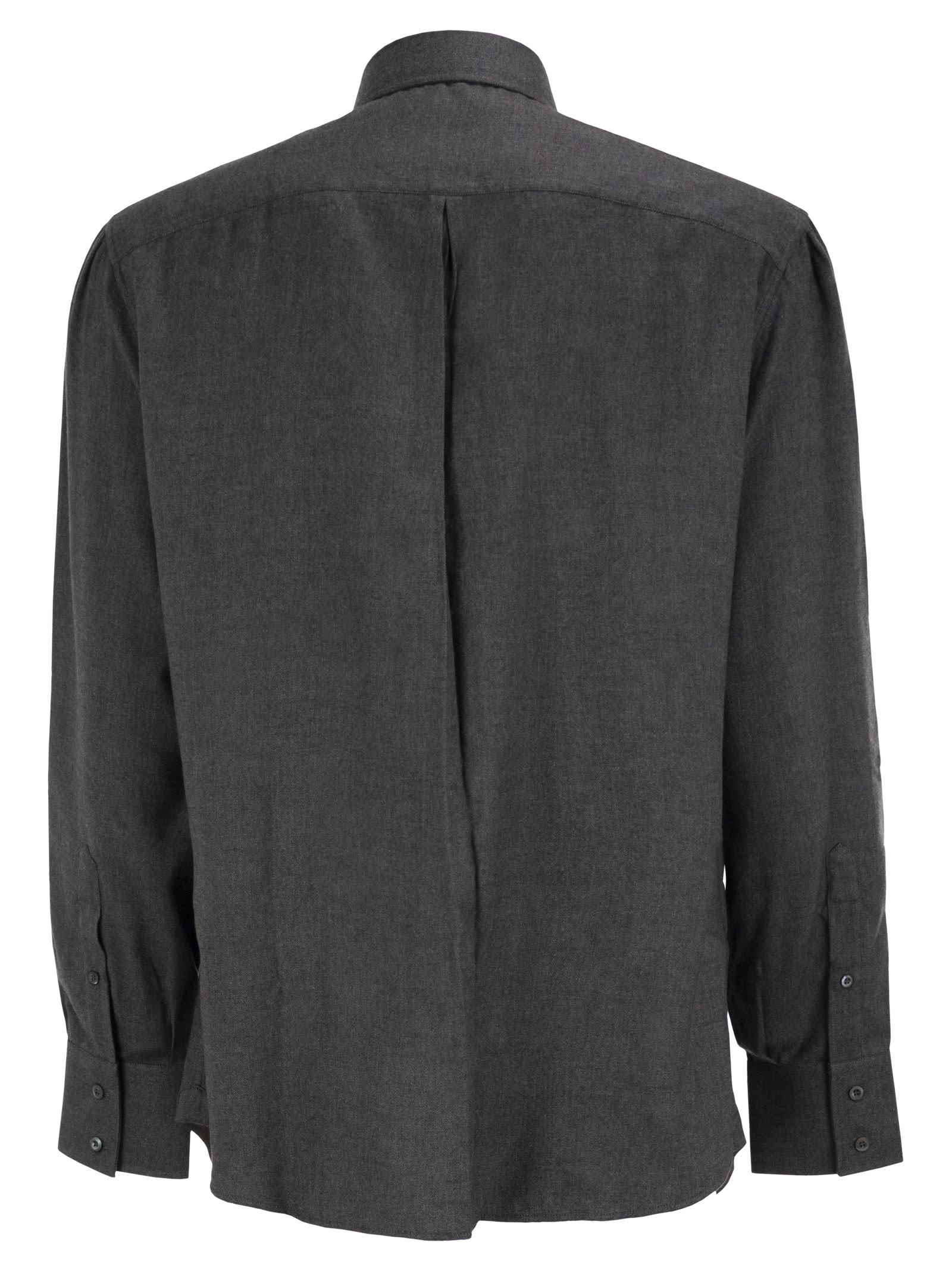 Brunello Cucinelli Men Cotton And Lyocell Button-Down Shirt BRUNELLO CUCINELLI