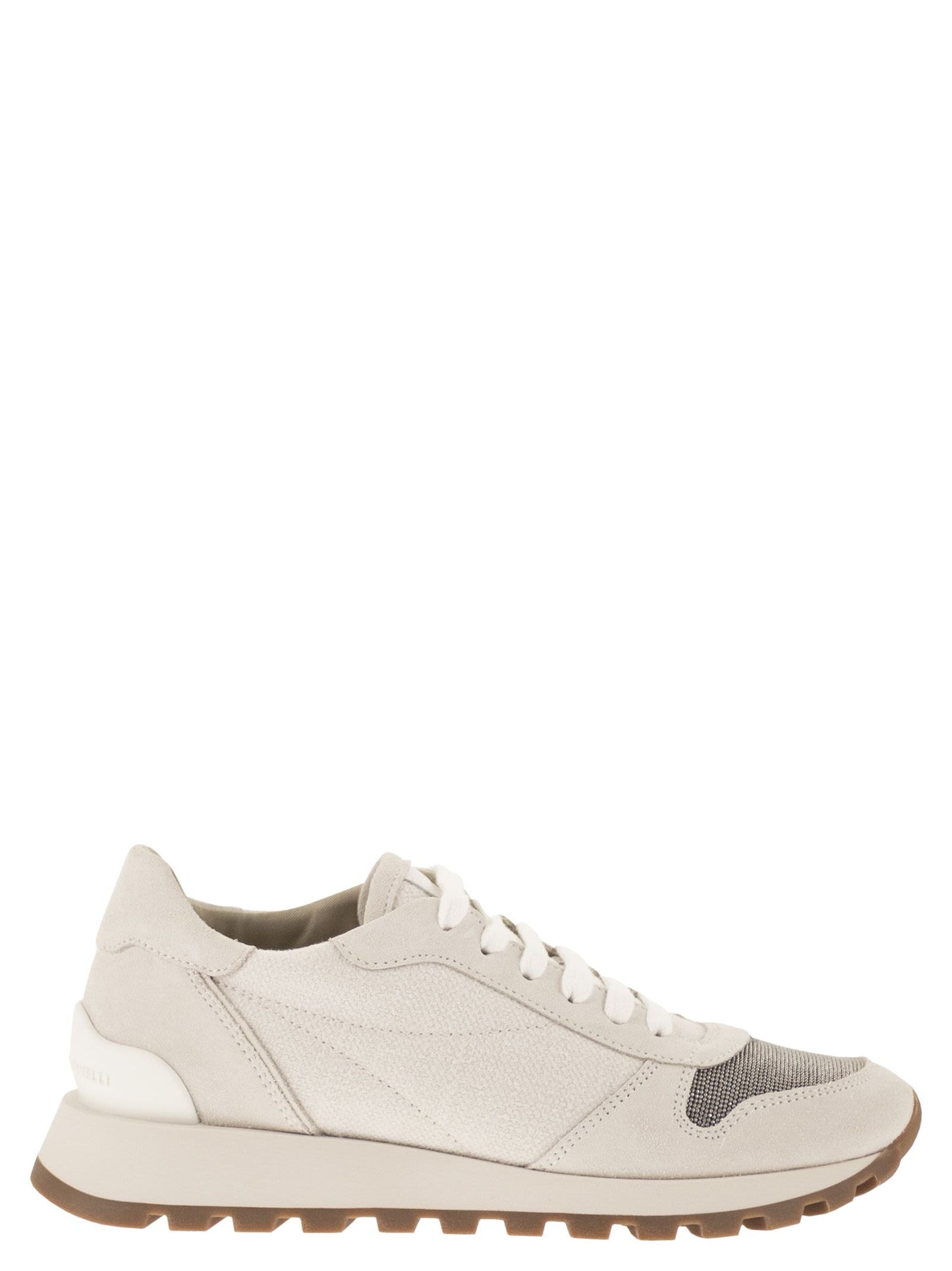 Brunello Cucinelli Women Leather And Fabric Trainers BRUNELLO CUCINELLI
