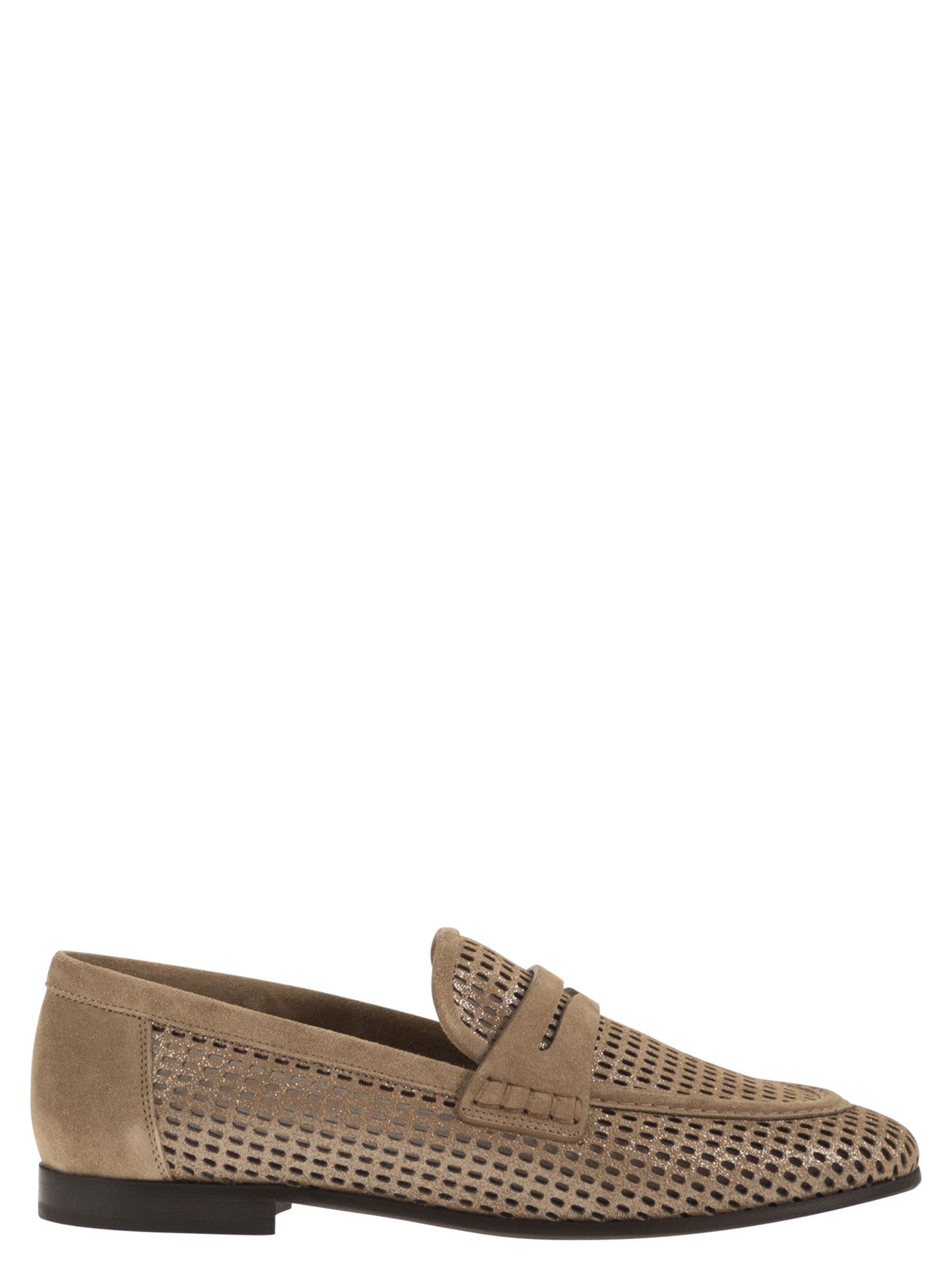 Brunello Cucinelli Women Sparkling Net Leather Loafers BRUNELLO CUCINELLI