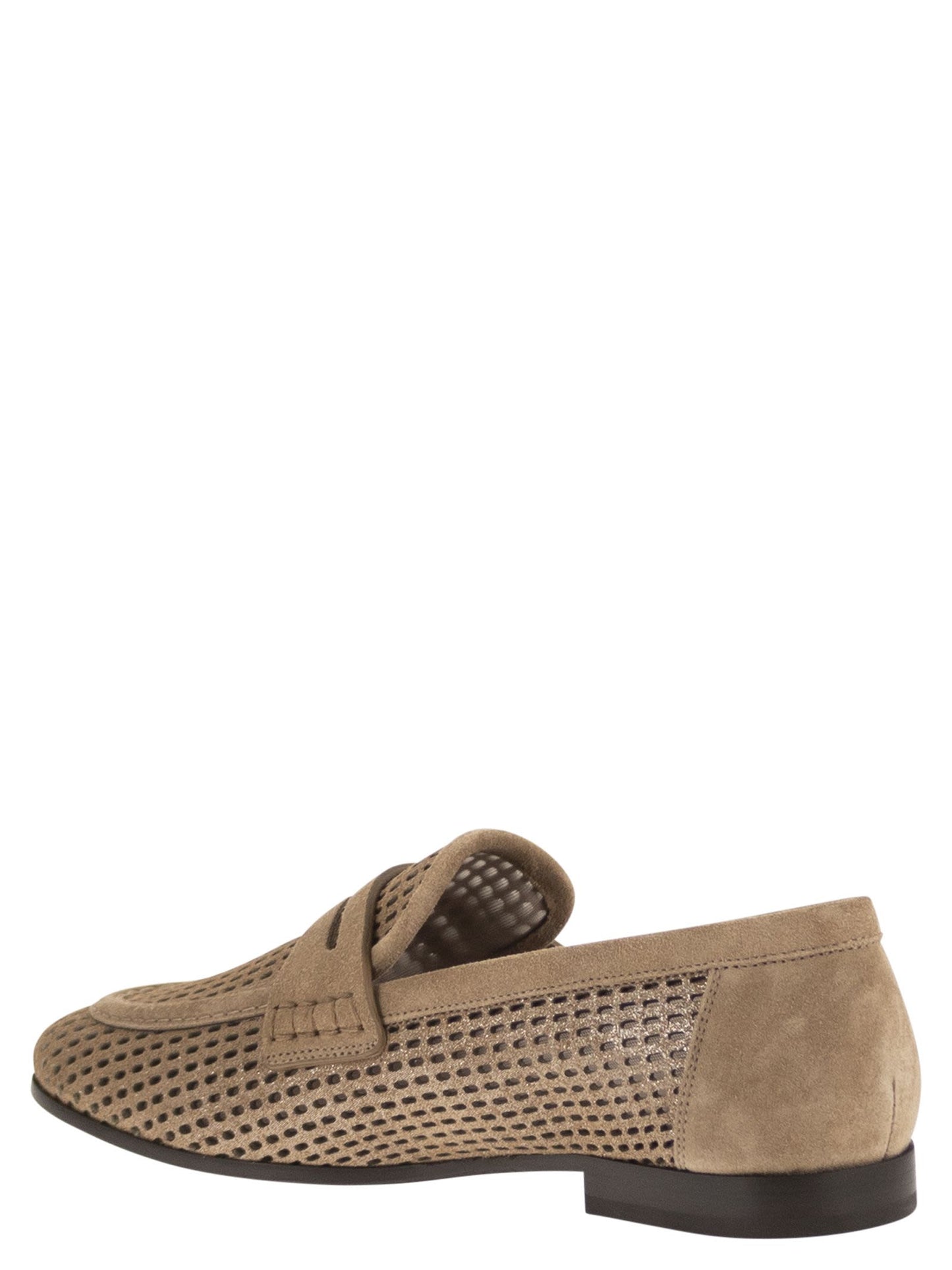 Brunello Cucinelli Women Sparkling Net Leather Loafers BRUNELLO CUCINELLI