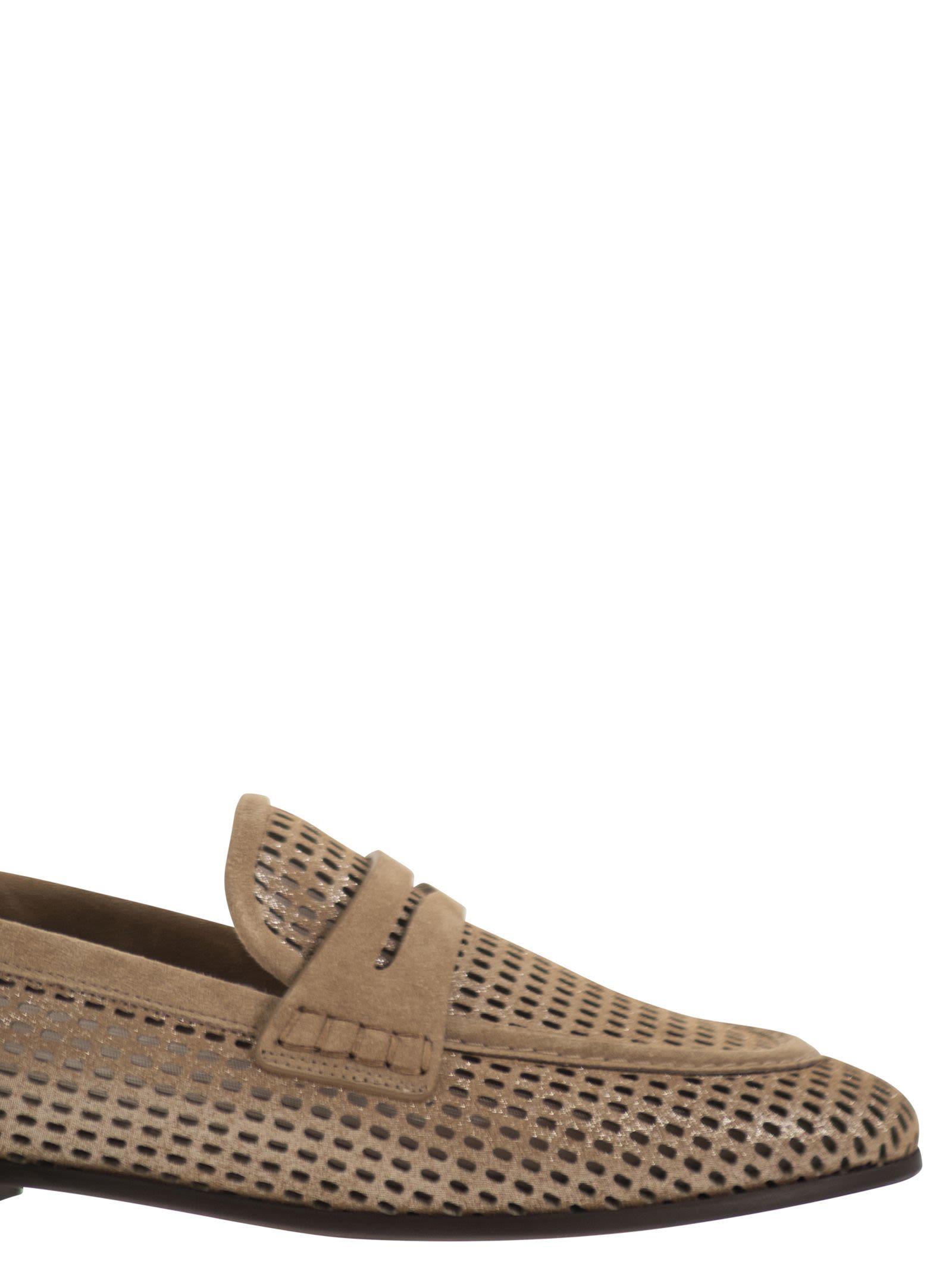 Brunello Cucinelli Women Sparkling Net Leather Loafers BRUNELLO CUCINELLI