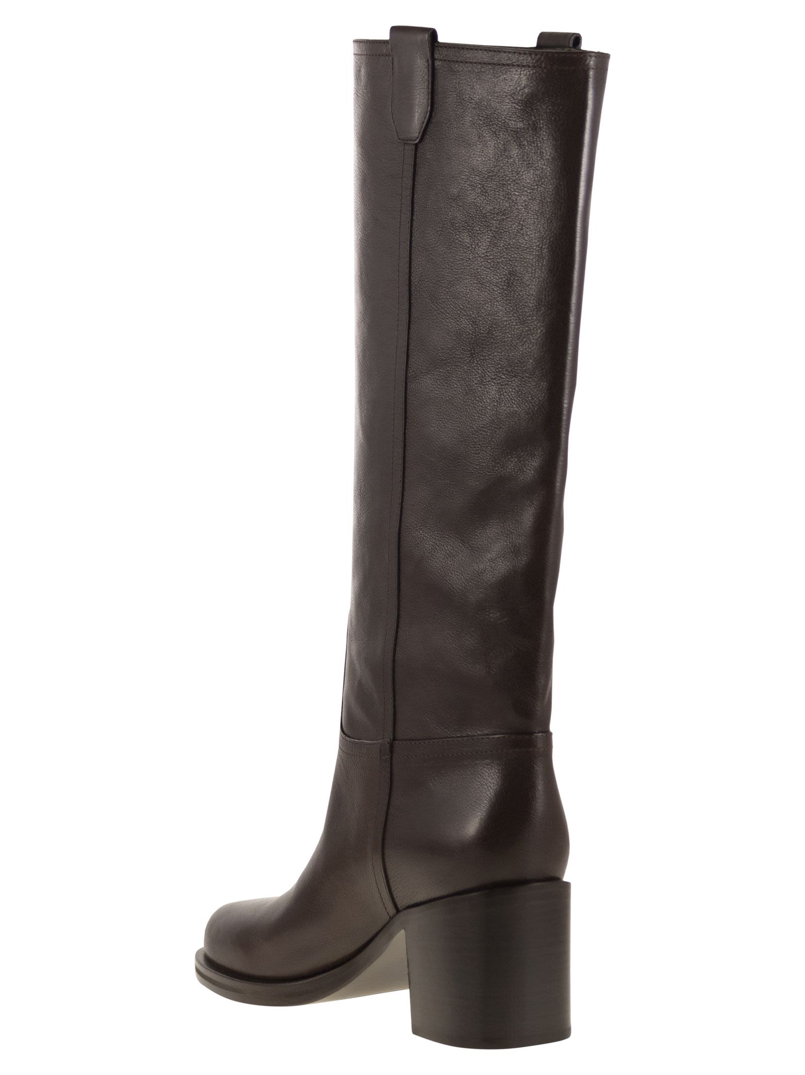 Brunello Cucinelli Women Classic Leather Boot With Precious BRUNELLO CUCINELLI