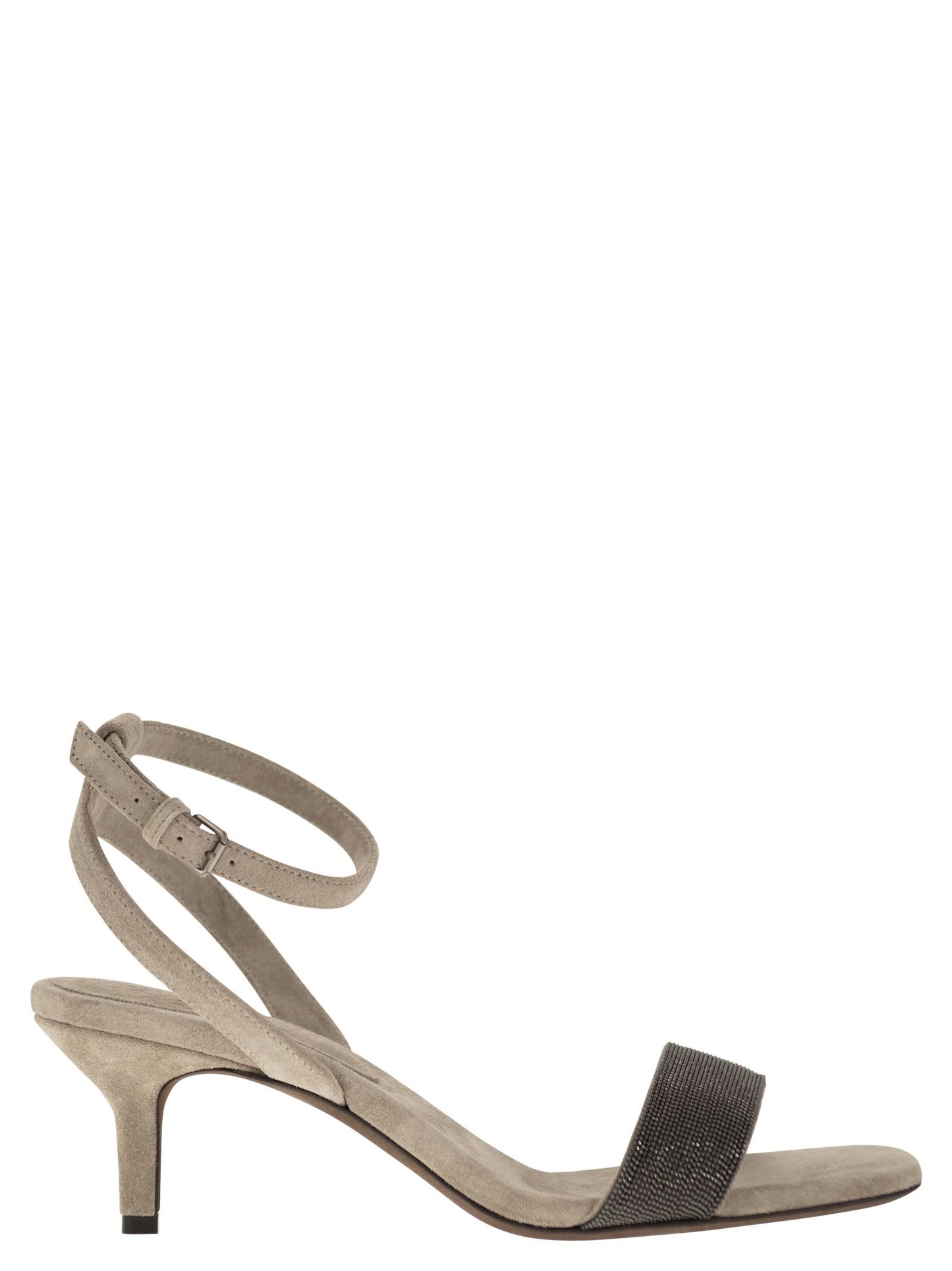 Brunello Cucinelli Women Suede Sandals With Precious Insert BRUNELLO CUCINELLI