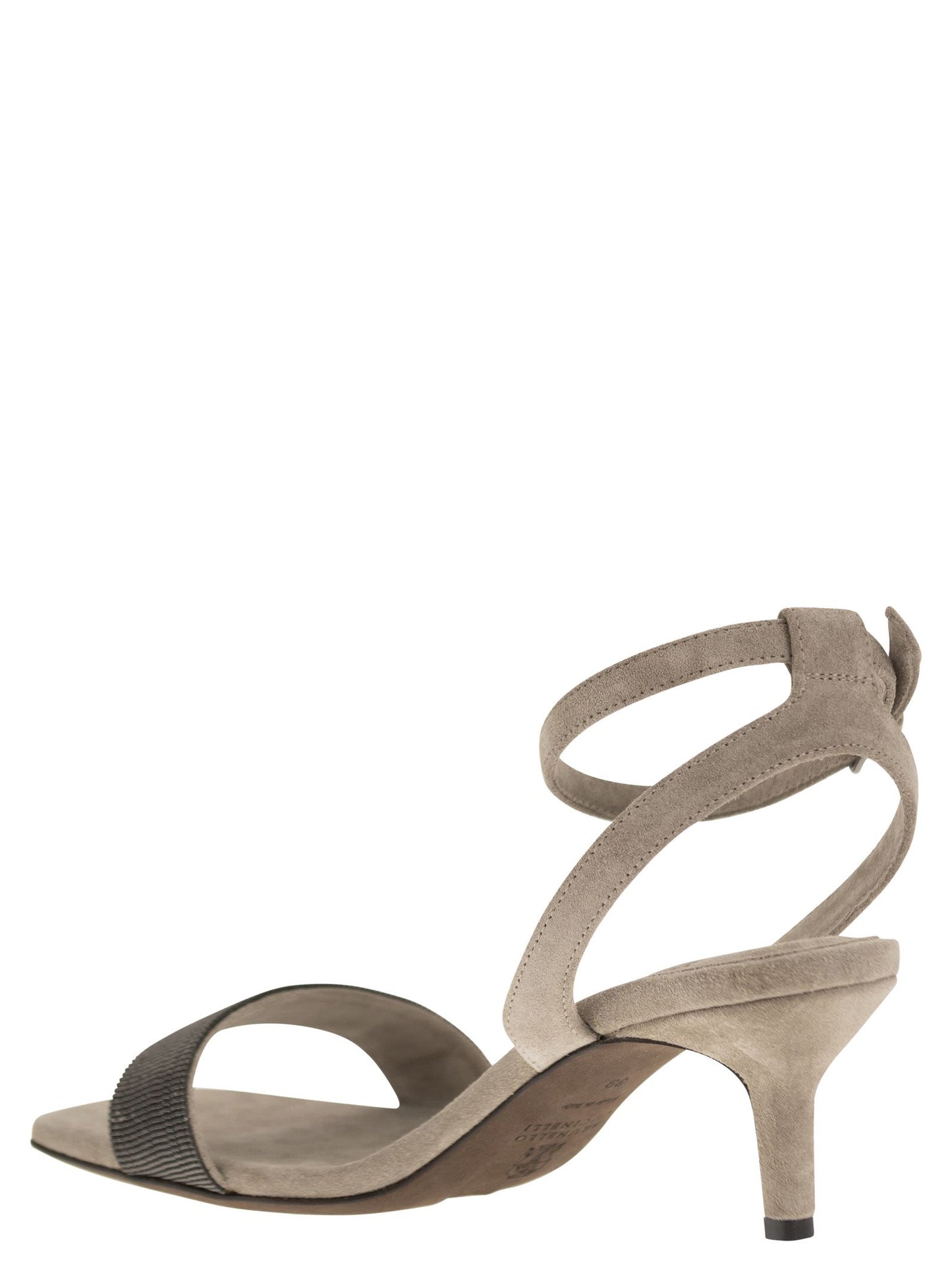 Brunello Cucinelli Women Suede Sandals With Precious Insert BRUNELLO CUCINELLI