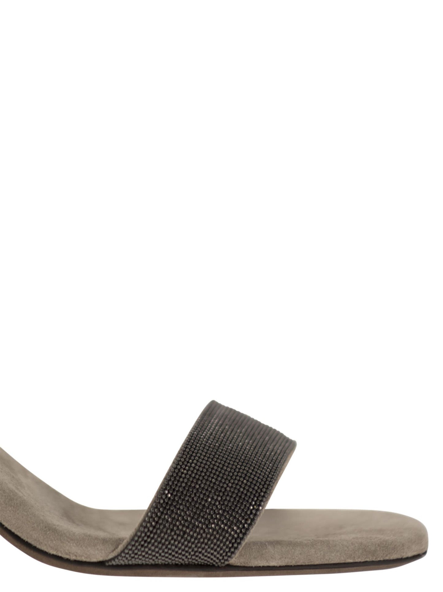 Brunello Cucinelli Women Suede Sandals With Precious Insert BRUNELLO CUCINELLI