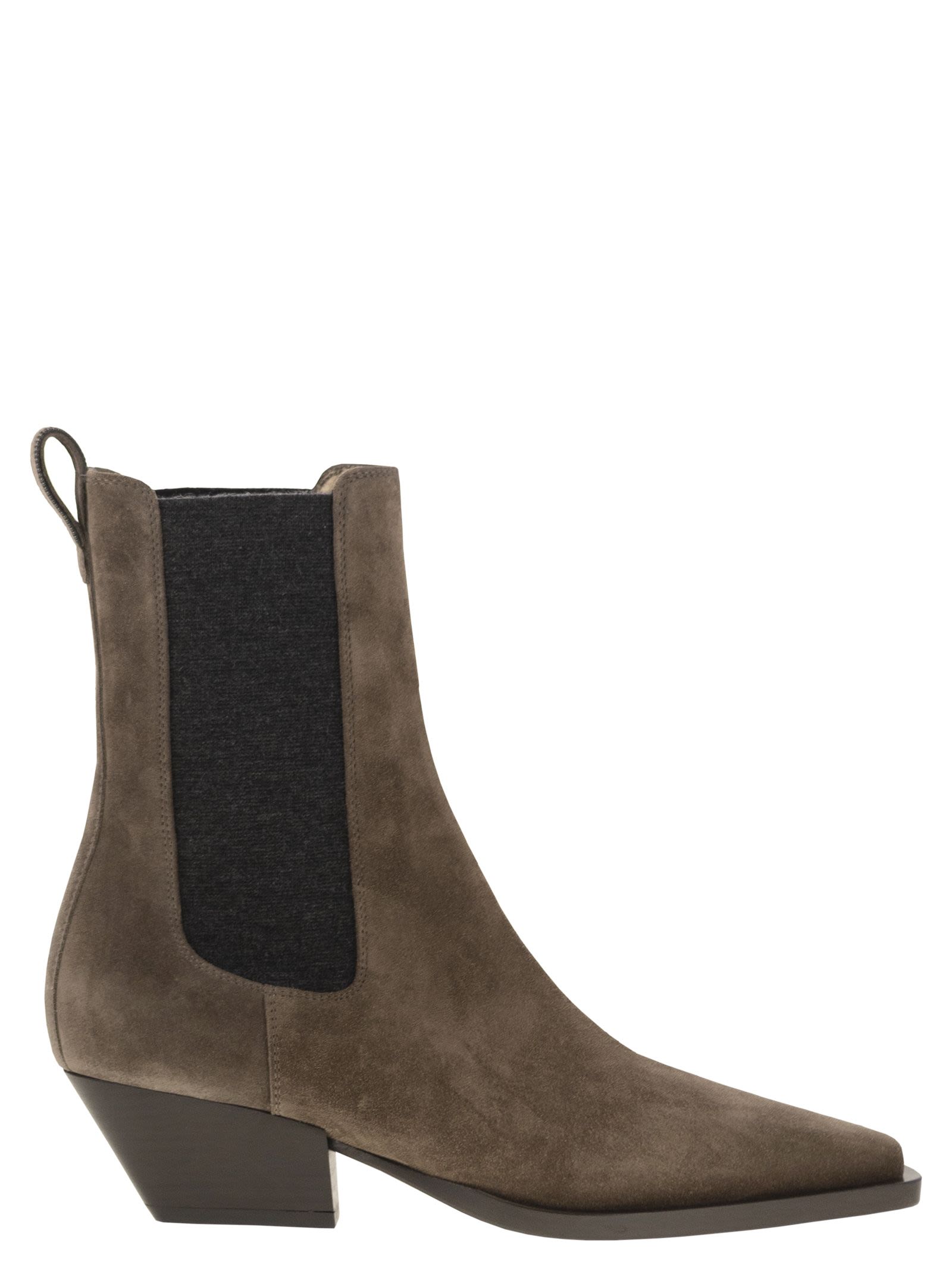 Brunello Cucinelli Women Texan Suede Ankle Boot BRUNELLO CUCINELLI