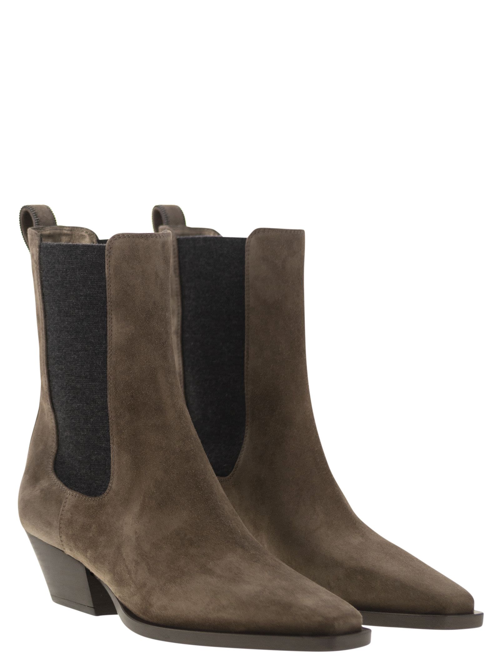 Brunello Cucinelli Women Texan Suede Ankle Boot BRUNELLO CUCINELLI