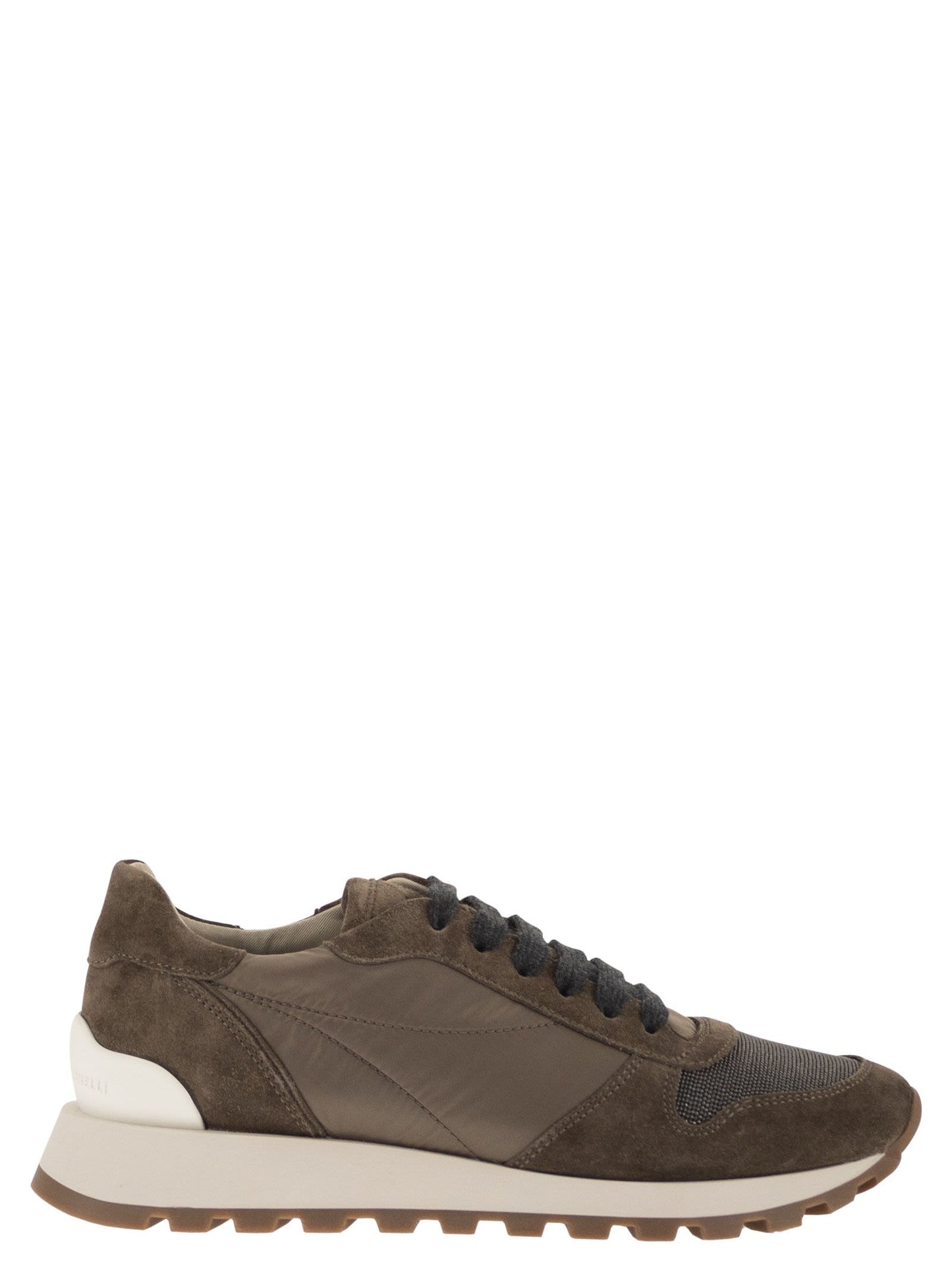 Brunello Cucinelli Women Suede And Techno Fabric Runners With Precious Toe BRUNELLO CUCINELLI