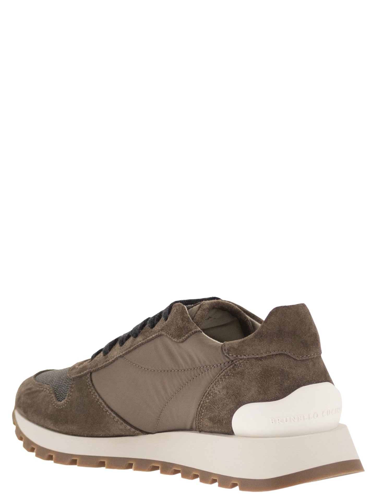Brunello Cucinelli Women Suede And Techno Fabric Runners With Precious Toe BRUNELLO CUCINELLI