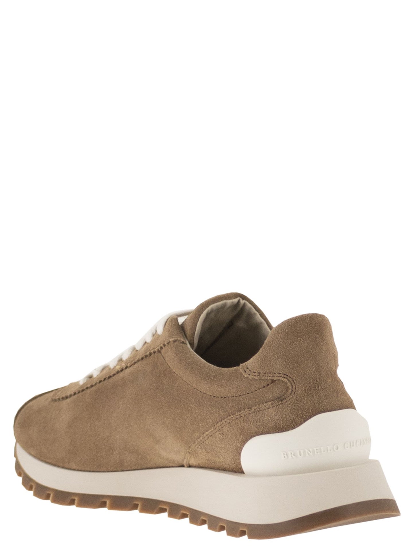 Brunello Cucinelli Women Suede Runners With Shiny Tab