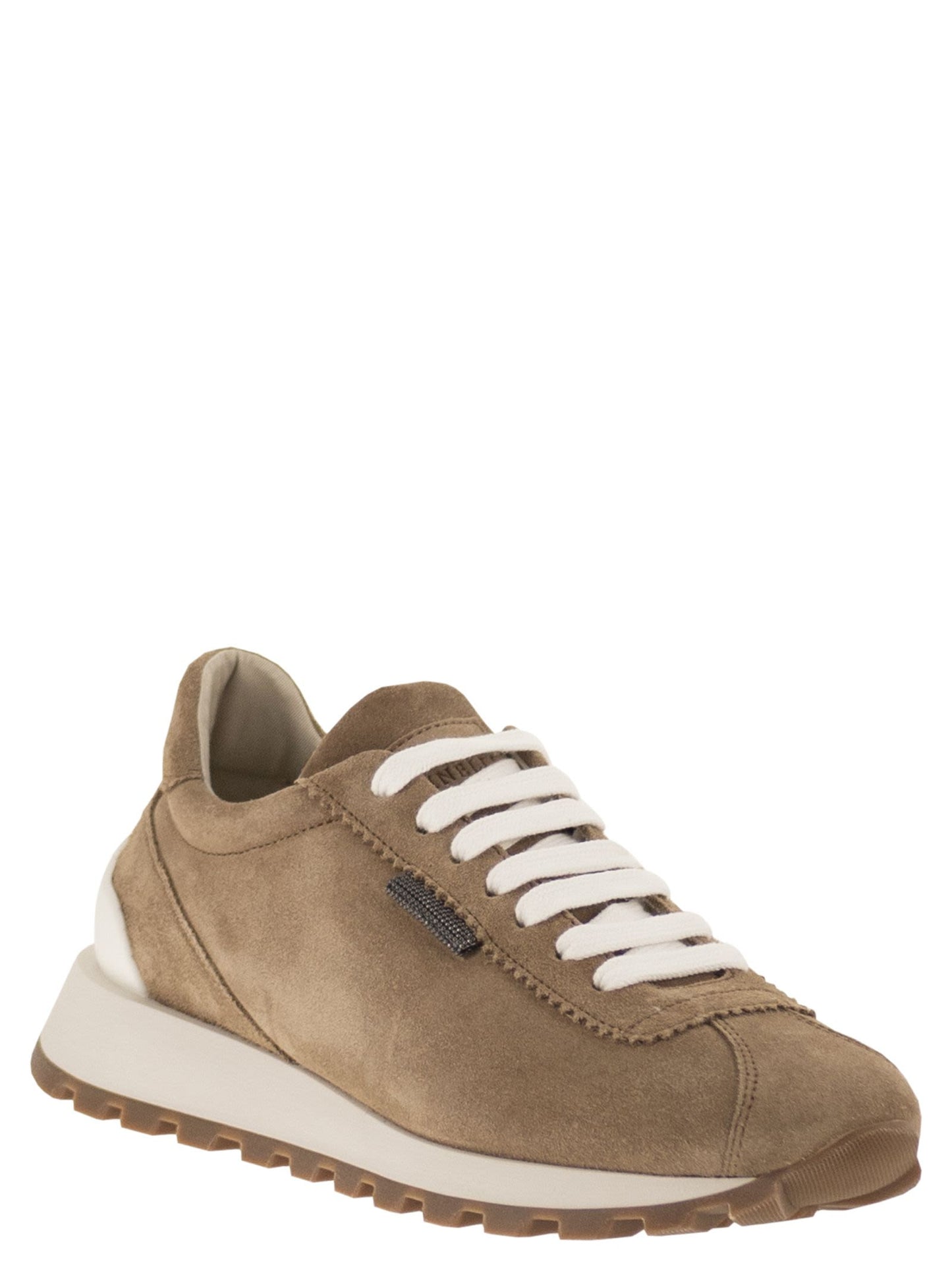 Brunello Cucinelli Women Suede Runners With Shiny Tab