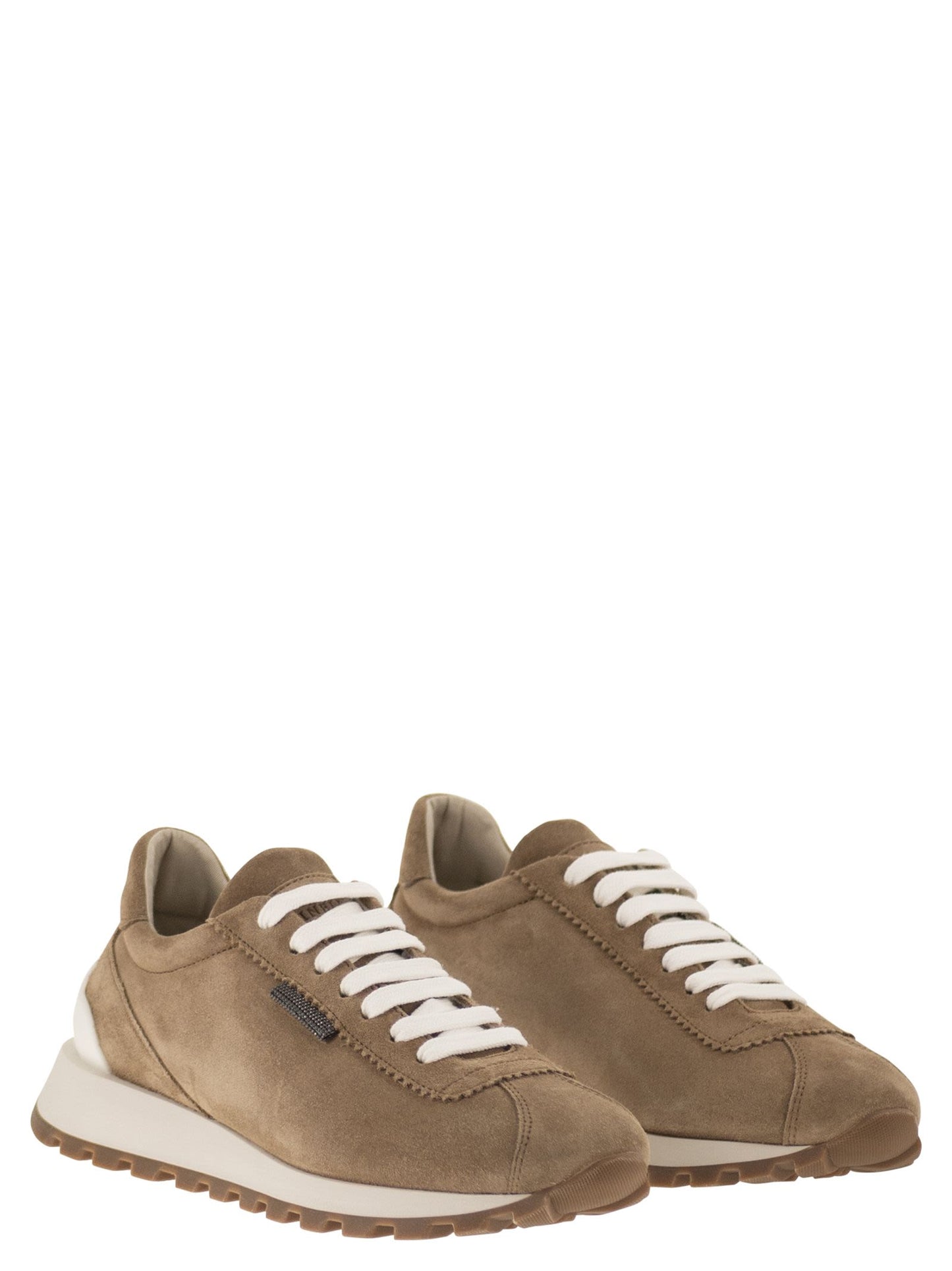 Brunello Cucinelli Women Suede Runners With Shiny Tab