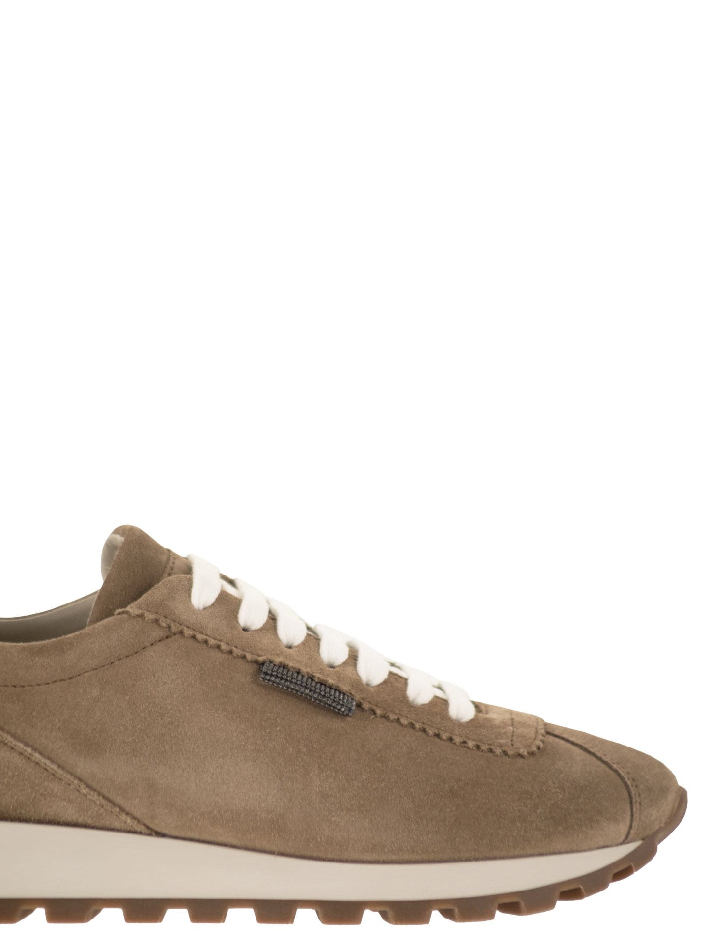 Brunello Cucinelli Women Suede Runners With Shiny Tab