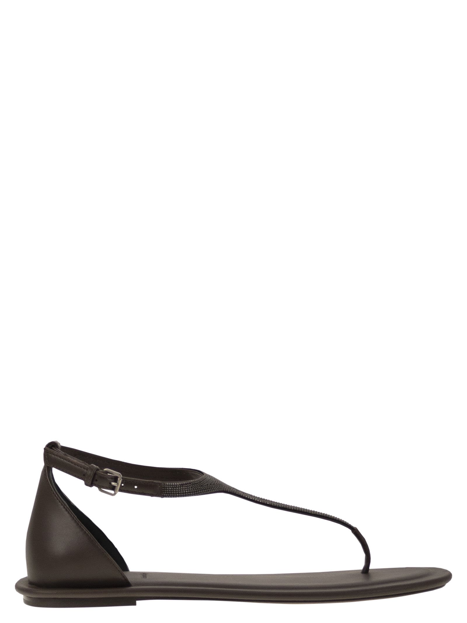 Brunello Cucinelli Women Nappa Leather Sandals With Precious Strap BRUNELLO CUCINELLI