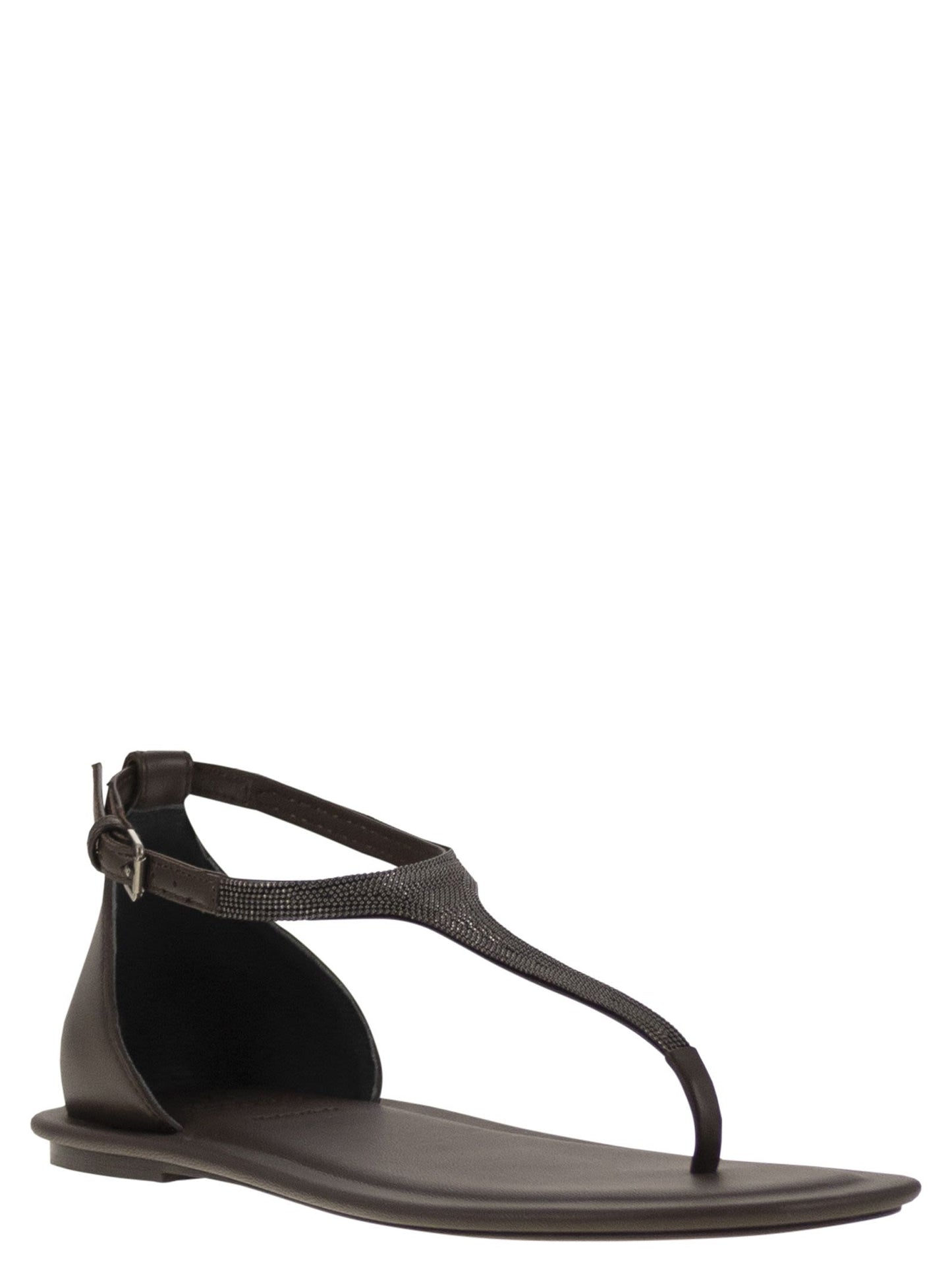 Brunello Cucinelli Women Nappa Leather Sandals With Precious Strap BRUNELLO CUCINELLI