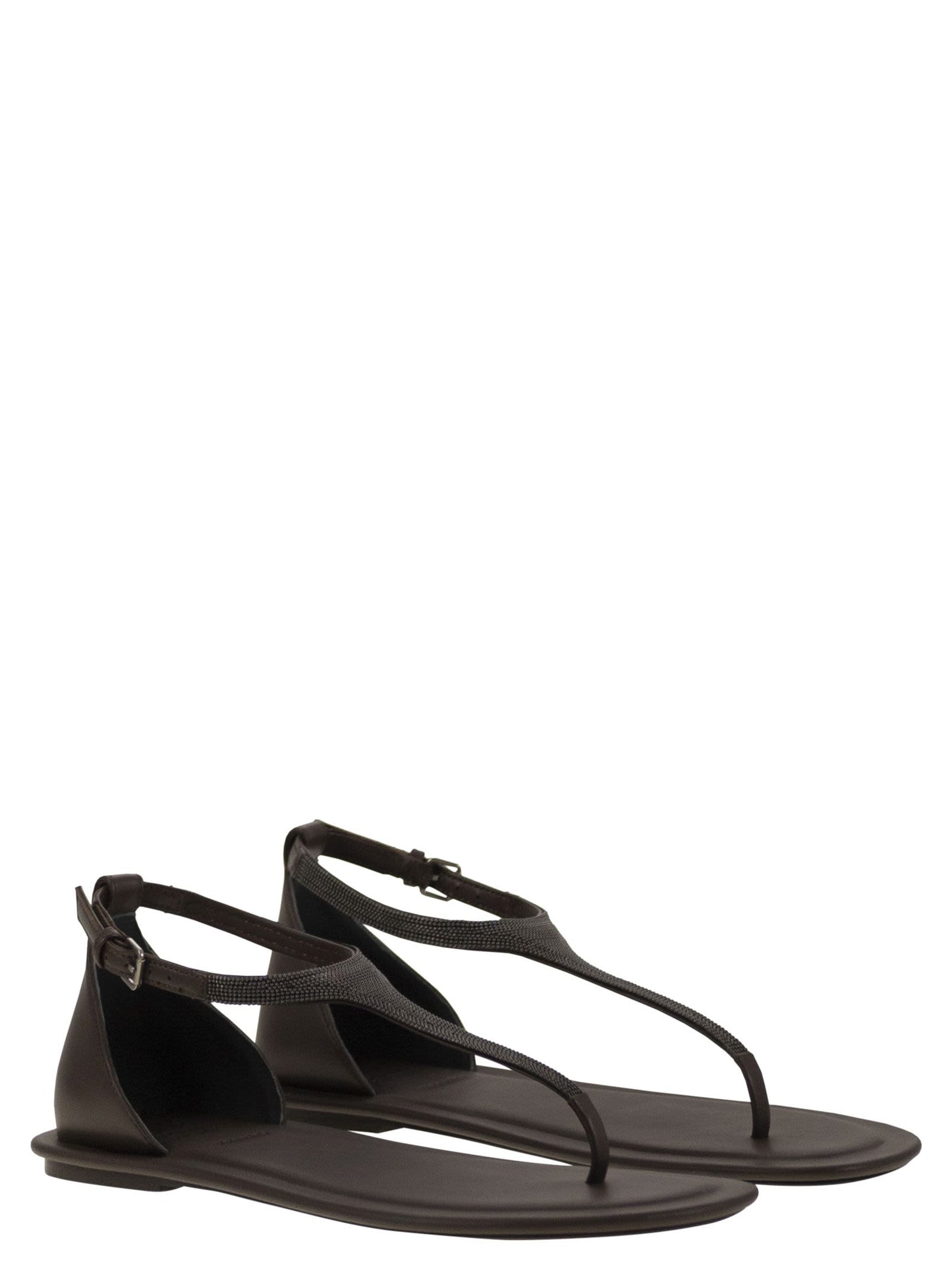Brunello Cucinelli Women Nappa Leather Sandals With Precious Strap BRUNELLO CUCINELLI