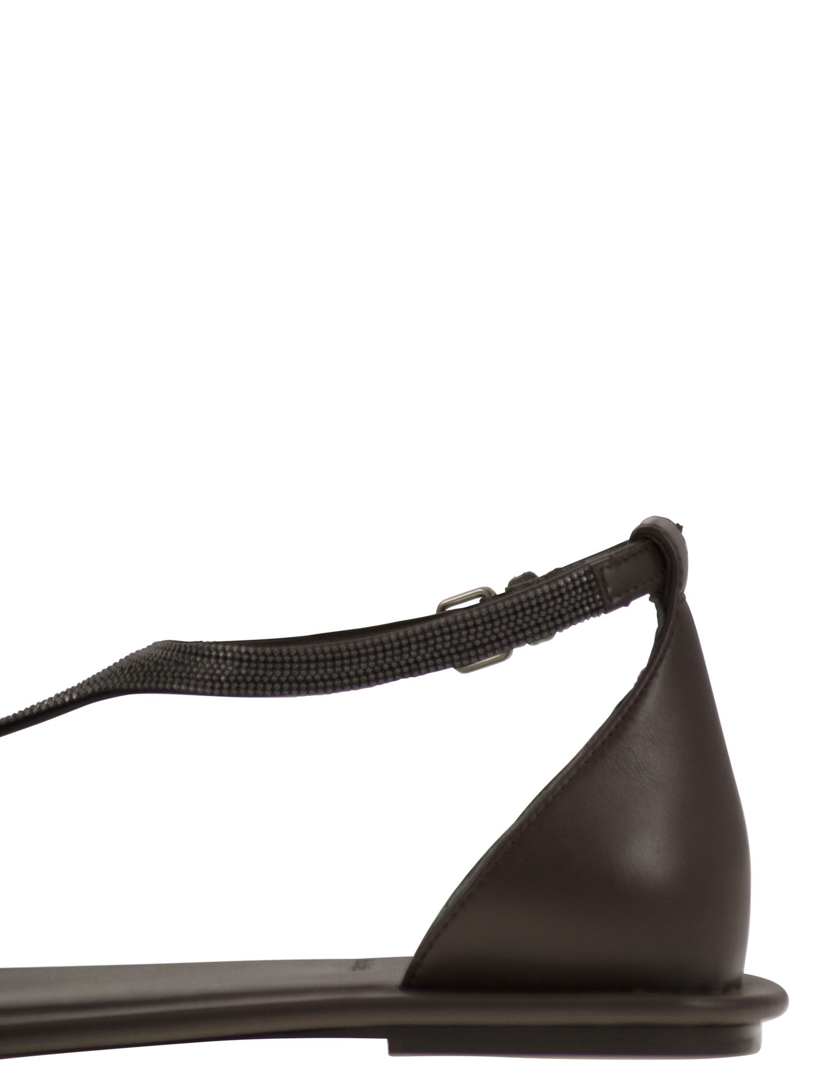 Brunello Cucinelli Women Nappa Leather Sandals With Precious Strap BRUNELLO CUCINELLI
