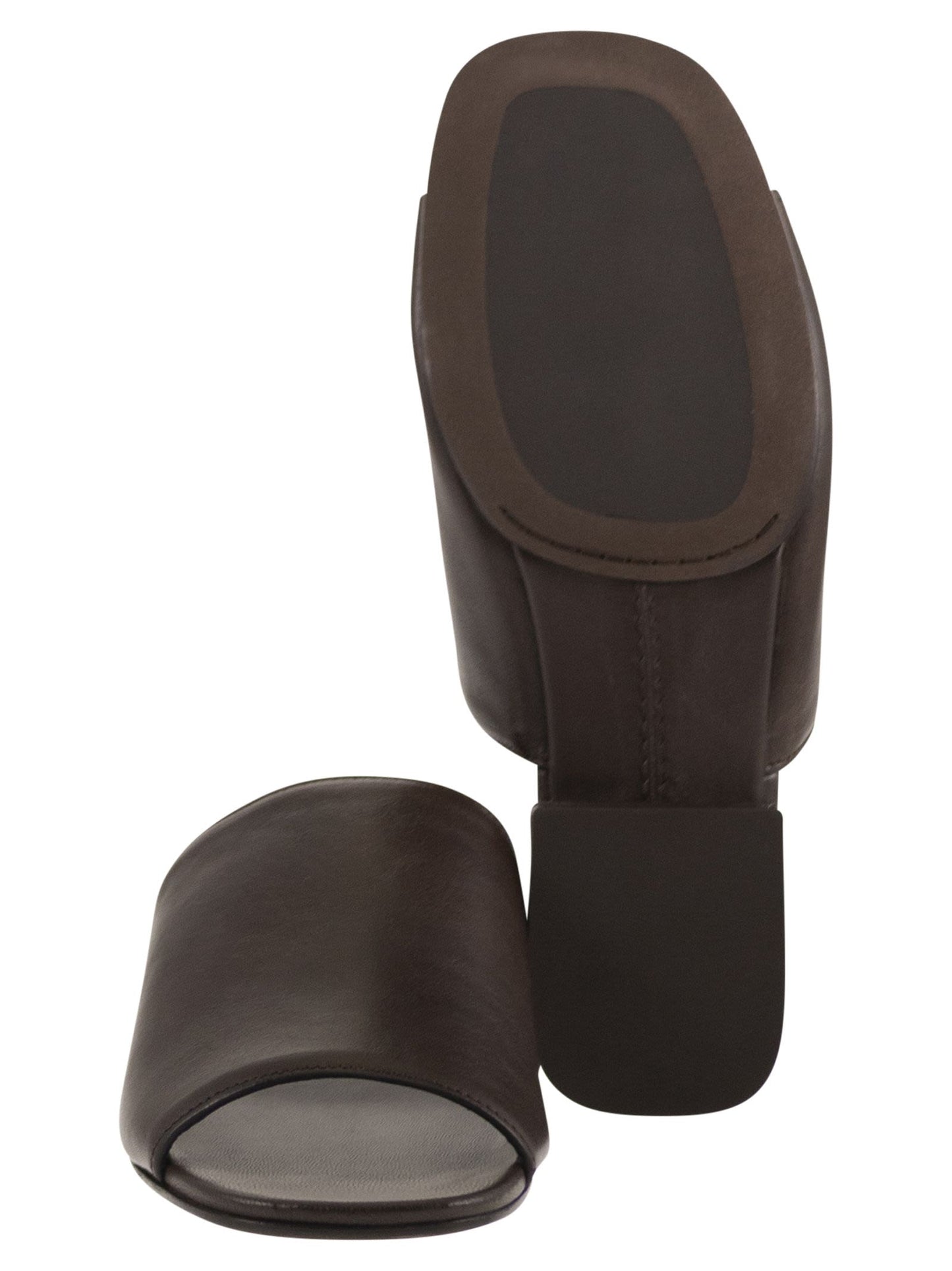 Brunello Cucinelli Women Riding Calfskin Mules With Jewellery BRUNELLO CUCINELLI