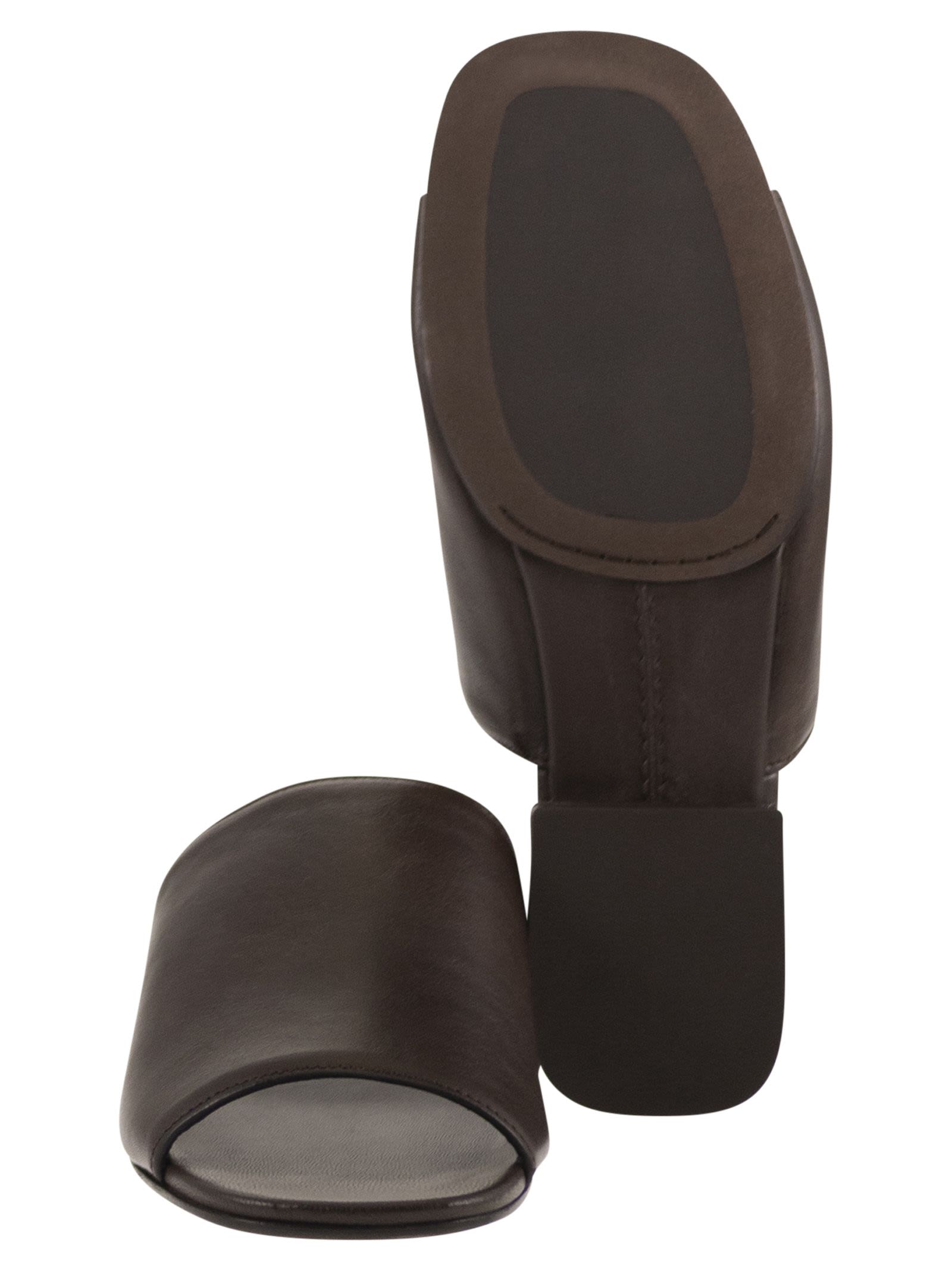 Brunello Cucinelli Women Riding Calfskin Mules With Jewellery BRUNELLO CUCINELLI