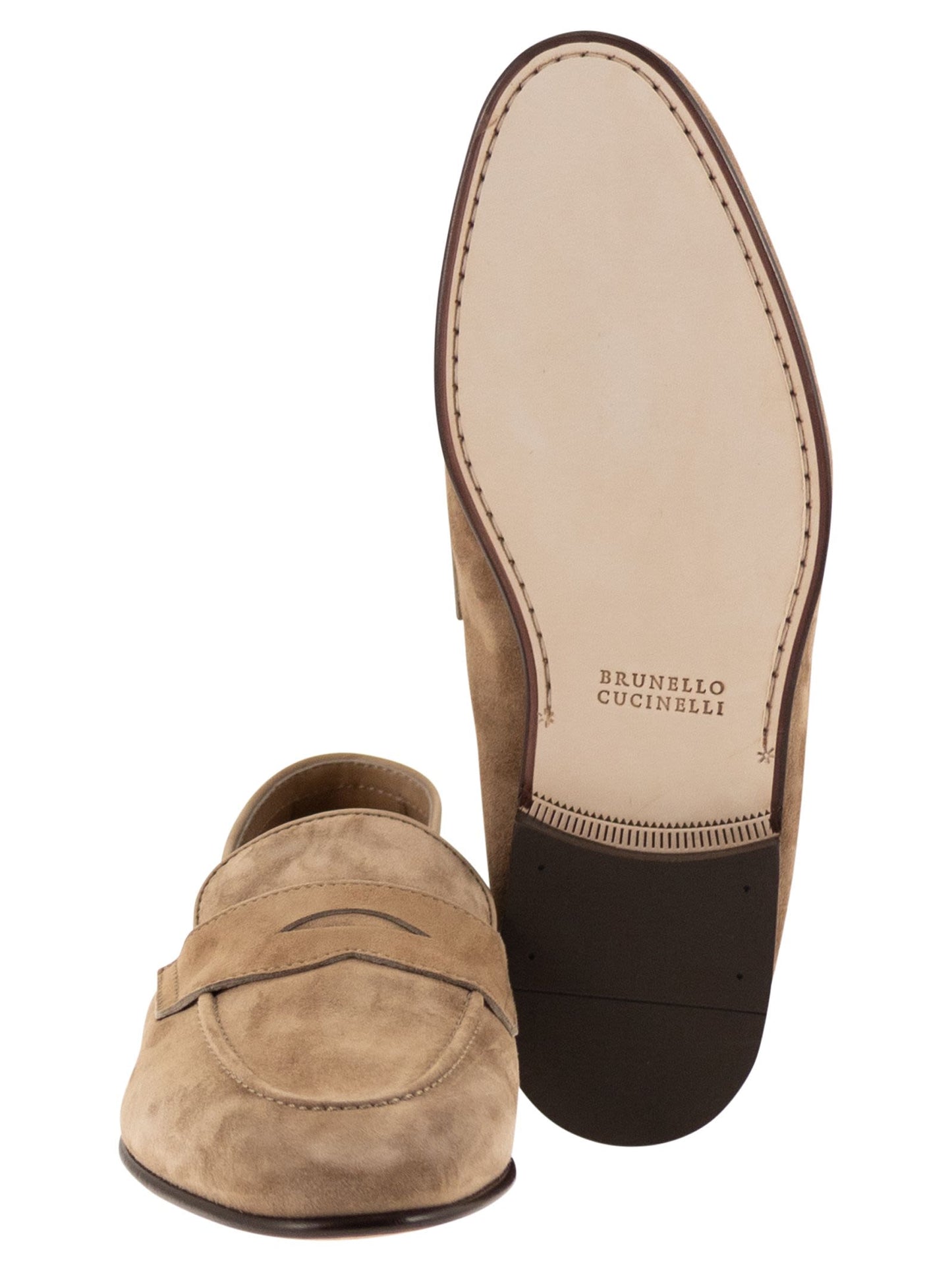 Brunello Cucinelli Men Soft Suede Penny Loafer BRUNELLO CUCINELLI