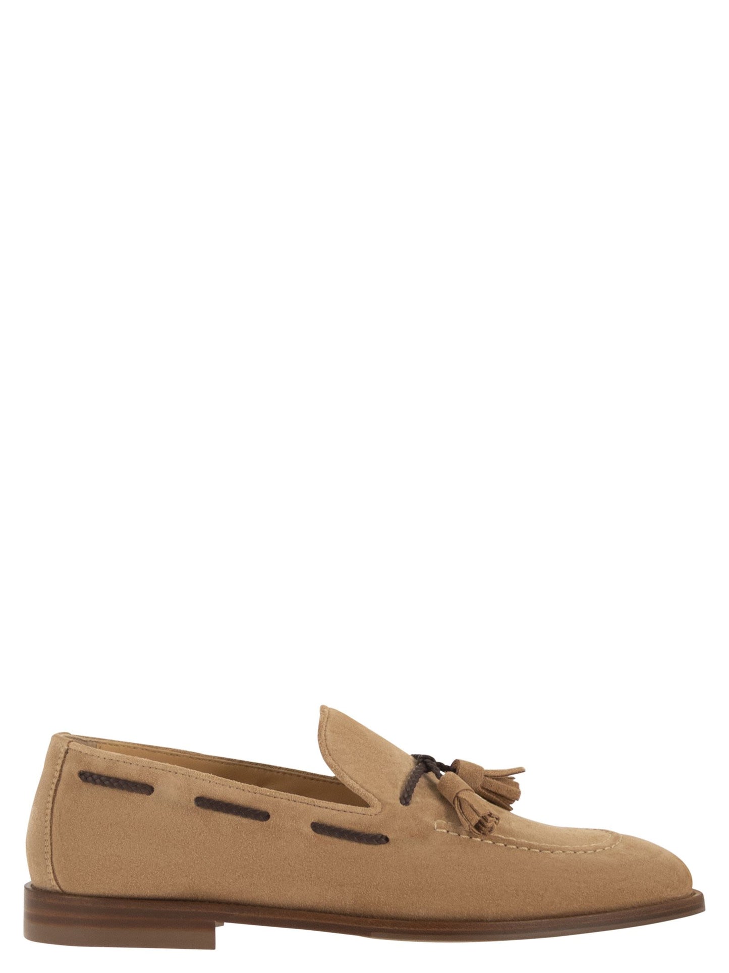 Brunello Cucinelli Men Suede Loafers With Tassels BRUNELLO CUCINELLI