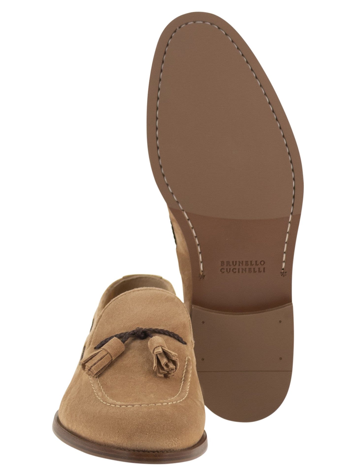 Brunello Cucinelli Men Suede Loafers With Tassels BRUNELLO CUCINELLI