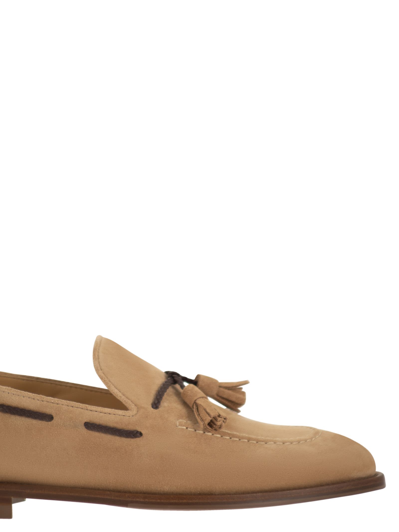 Brunello Cucinelli Men Suede Loafers With Tassels BRUNELLO CUCINELLI