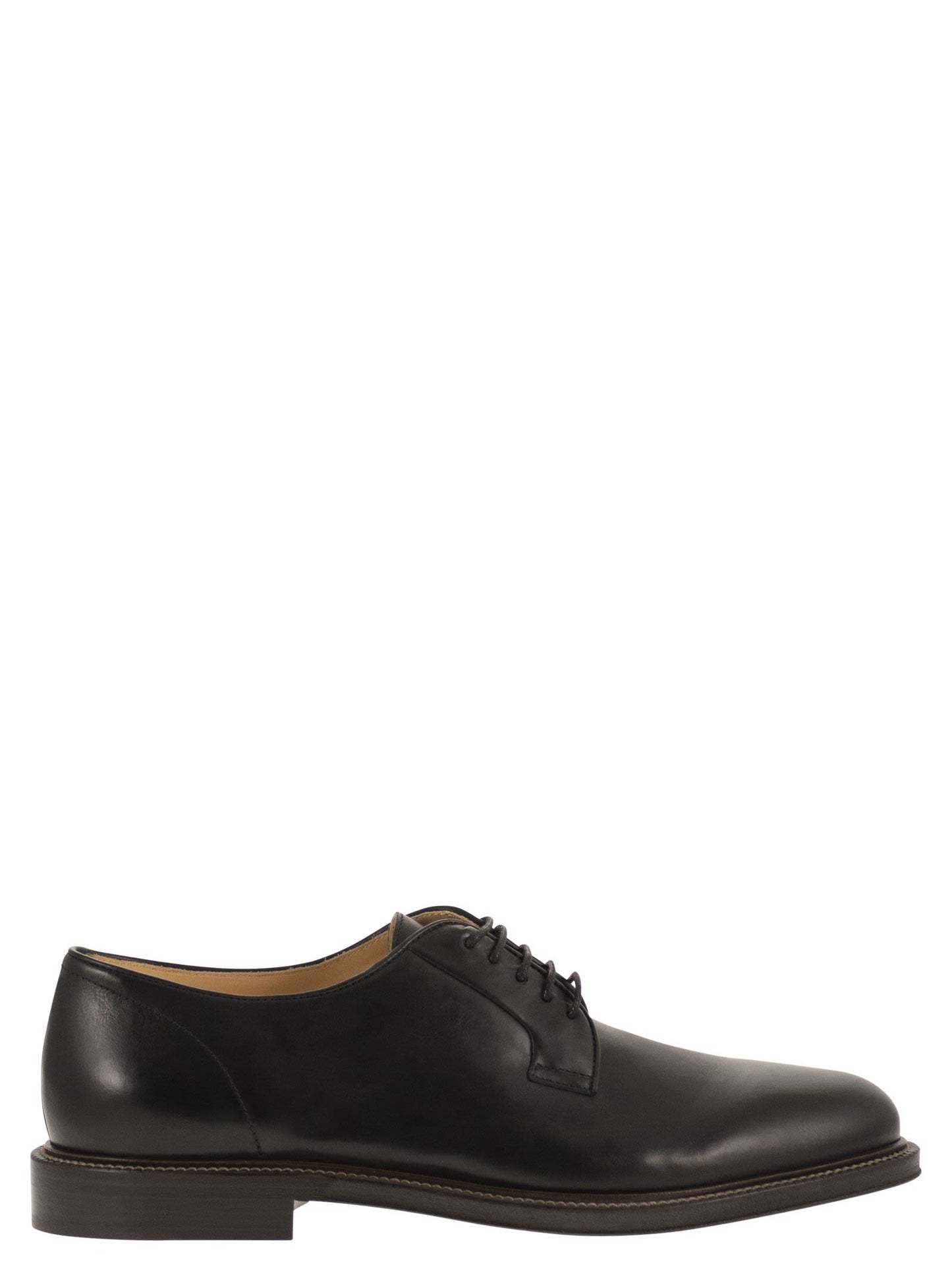 Brunello Cucinelli Men Derby Shoe In Smooth Calfskin Leather BRUNELLO CUCINELLI