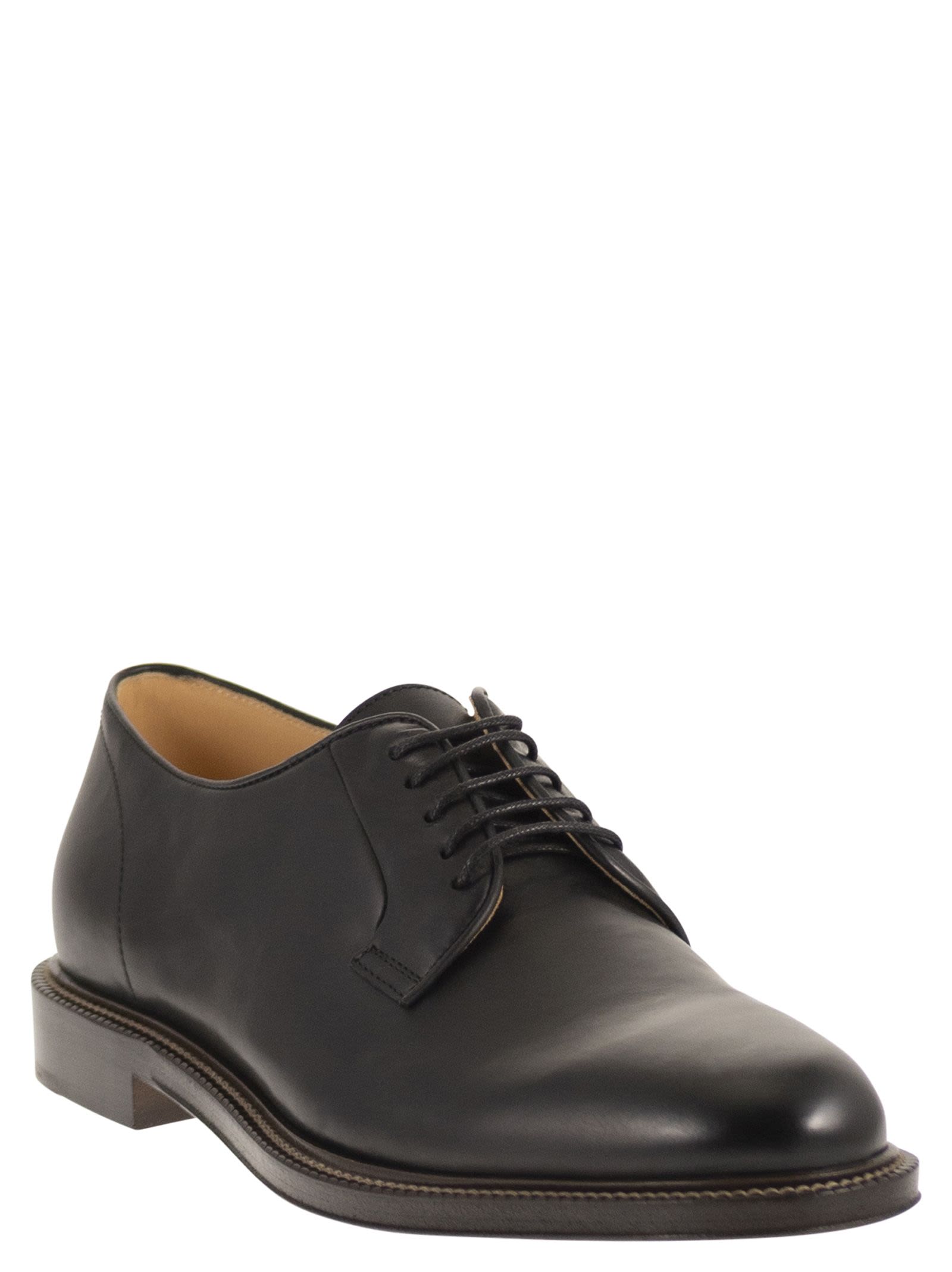Brunello Cucinelli Men Derby Shoe In Smooth Calfskin Leather BRUNELLO CUCINELLI
