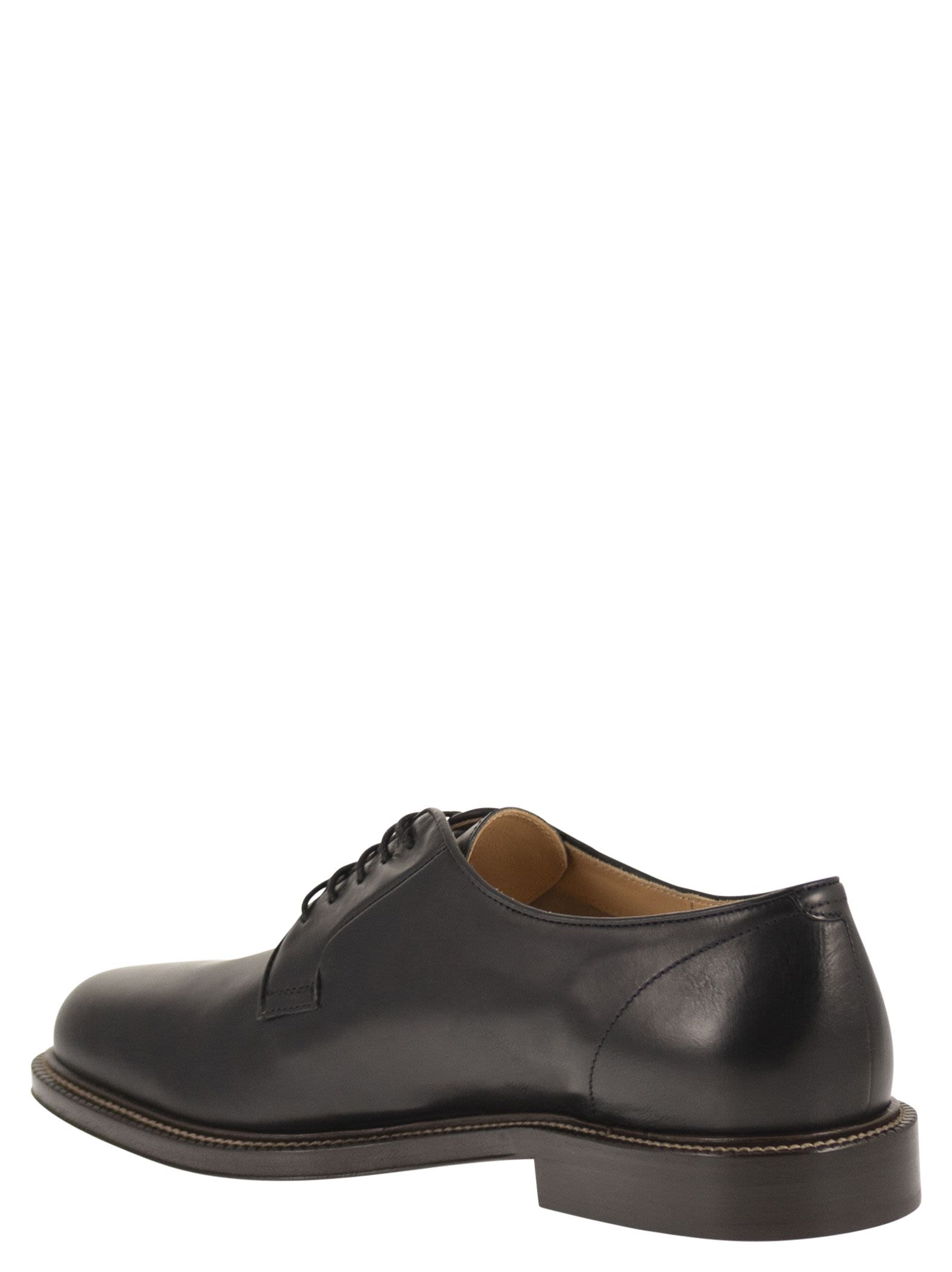 Brunello Cucinelli Men Derby Shoe In Smooth Calfskin Leather BRUNELLO CUCINELLI