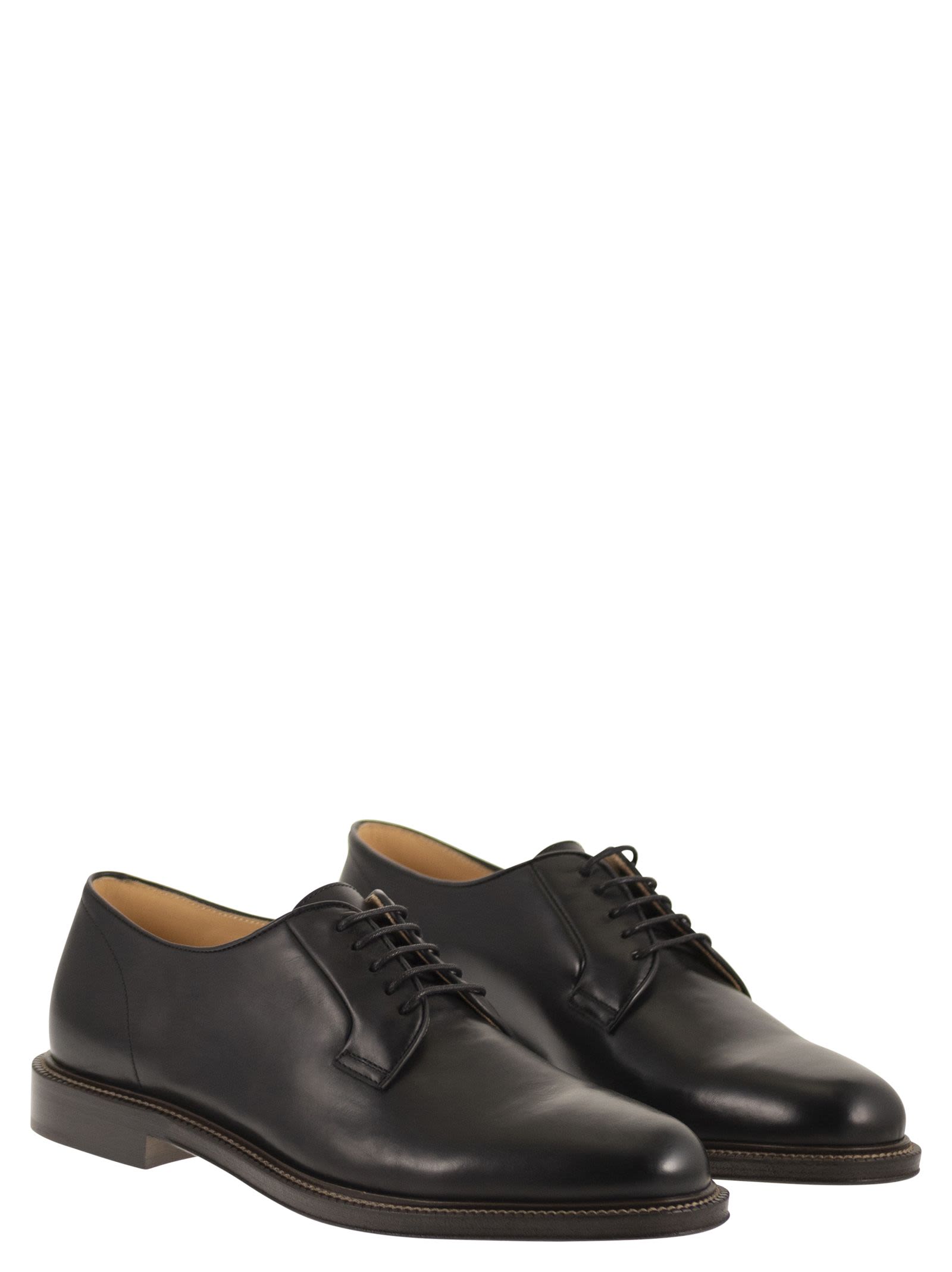 Brunello Cucinelli Men Derby Shoe In Smooth Calfskin Leather BRUNELLO CUCINELLI