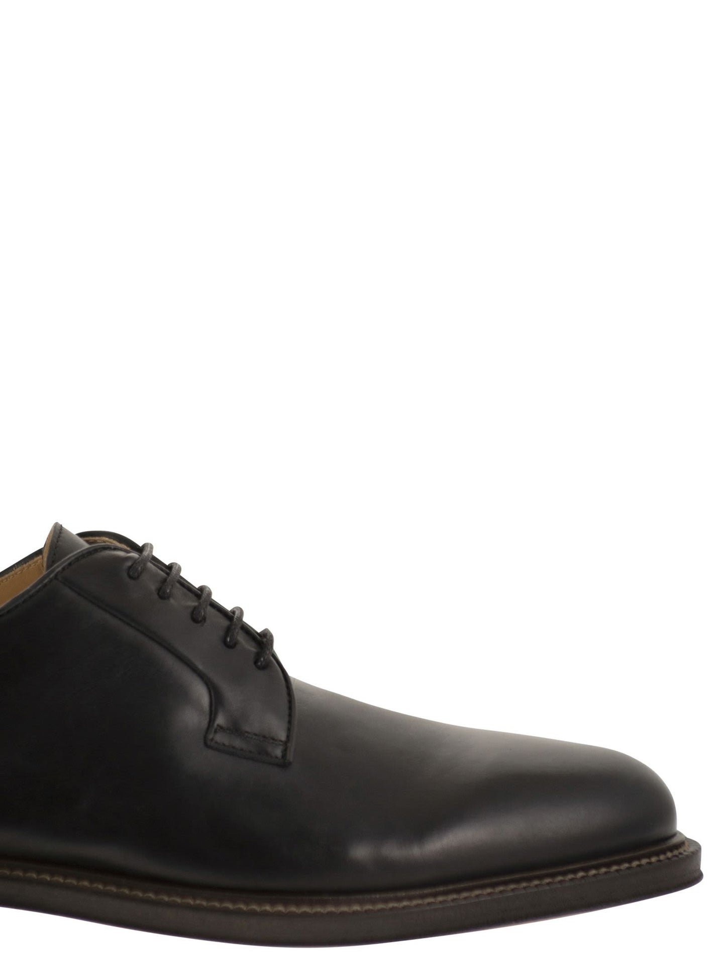 Brunello Cucinelli Men Derby Shoe In Smooth Calfskin Leather BRUNELLO CUCINELLI