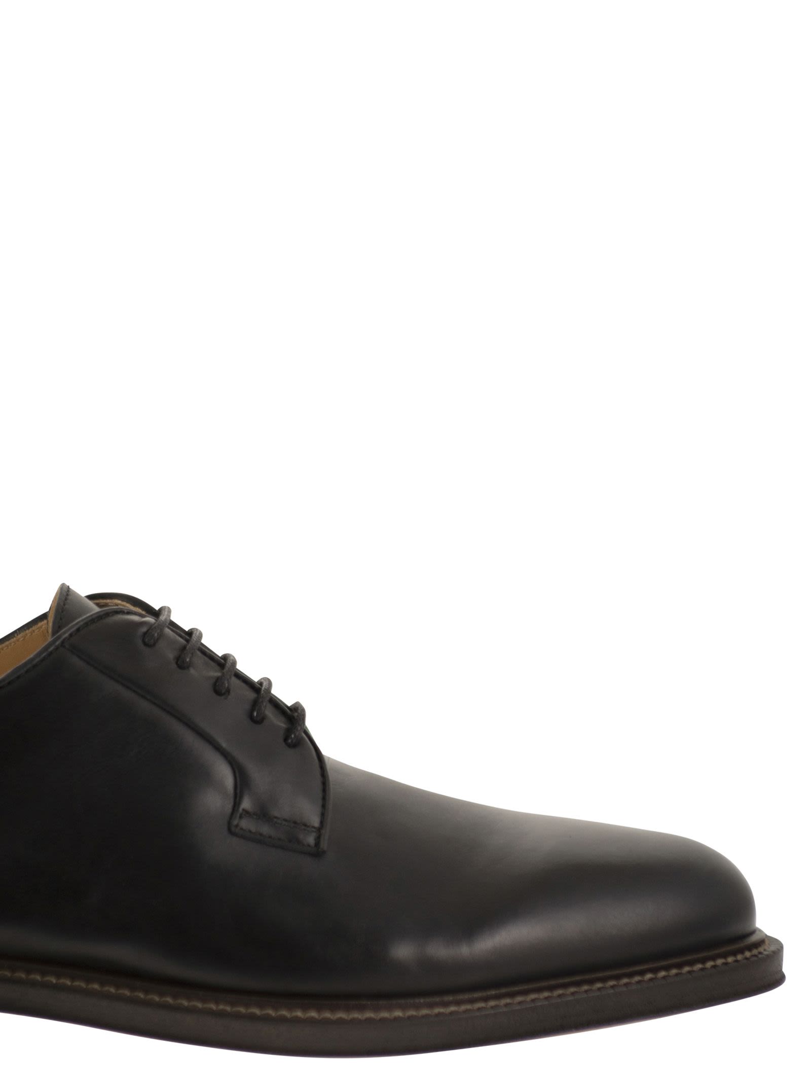 Brunello Cucinelli Men Derby Shoe In Smooth Calfskin Leather BRUNELLO CUCINELLI
