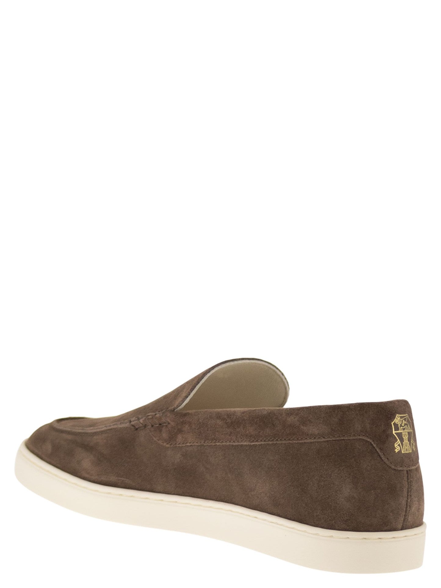 Brunello Cucinelli Men Chevron-Effect Suede Moccasin Trainers BRUNELLO CUCINELLI