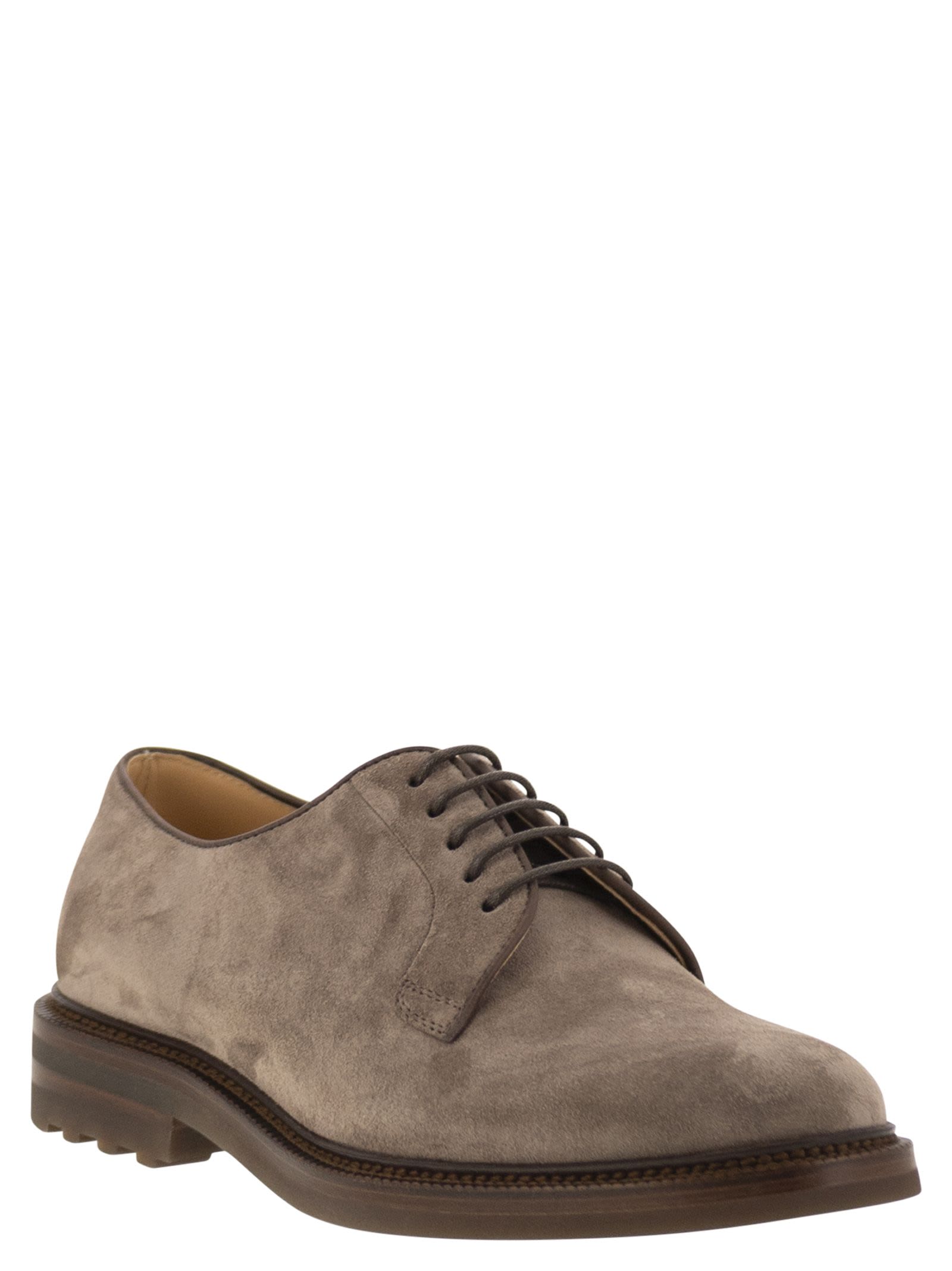 Brunello Cucinelli Men Suede Derby BRUNELLO CUCINELLI
