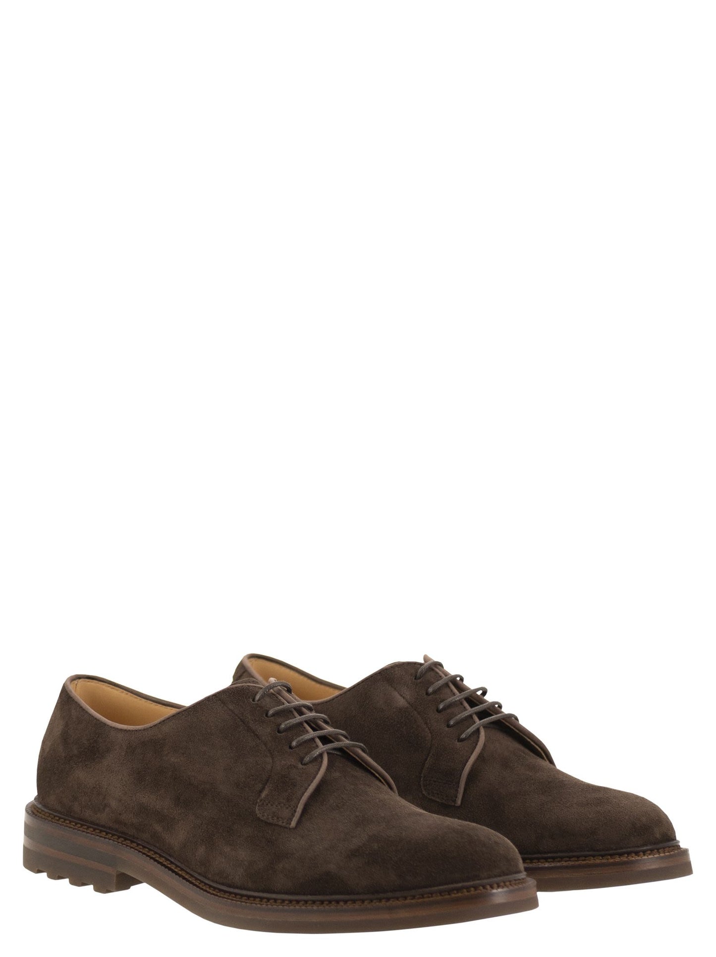 Brunello Cucinelli Men Derby Camoscio Corvino BRUNELLO CUCINELLI
