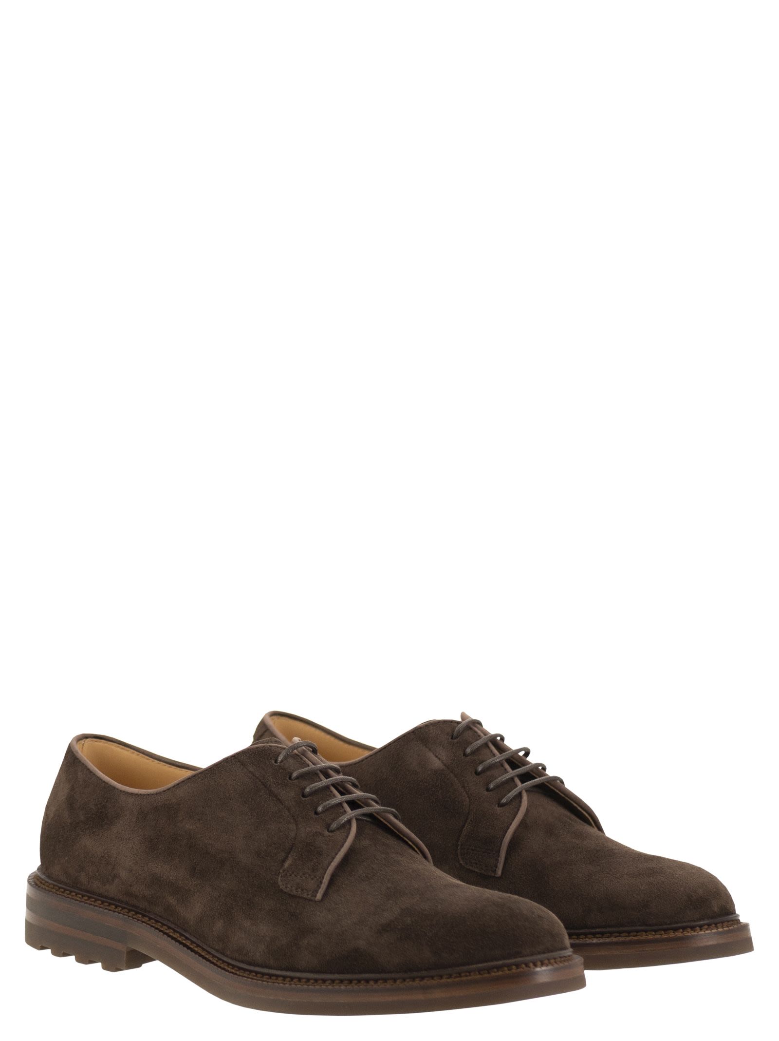 Brunello Cucinelli Men Derby Camoscio Corvino BRUNELLO CUCINELLI