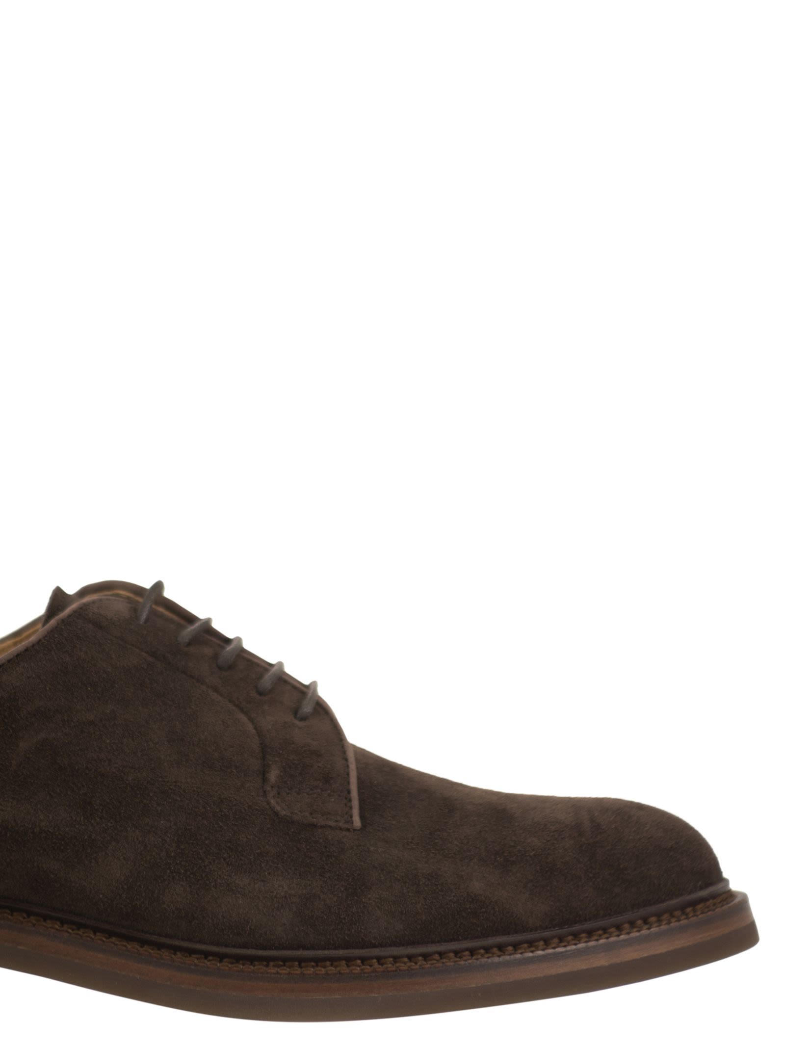 Brunello Cucinelli Men Derby Camoscio Corvino BRUNELLO CUCINELLI