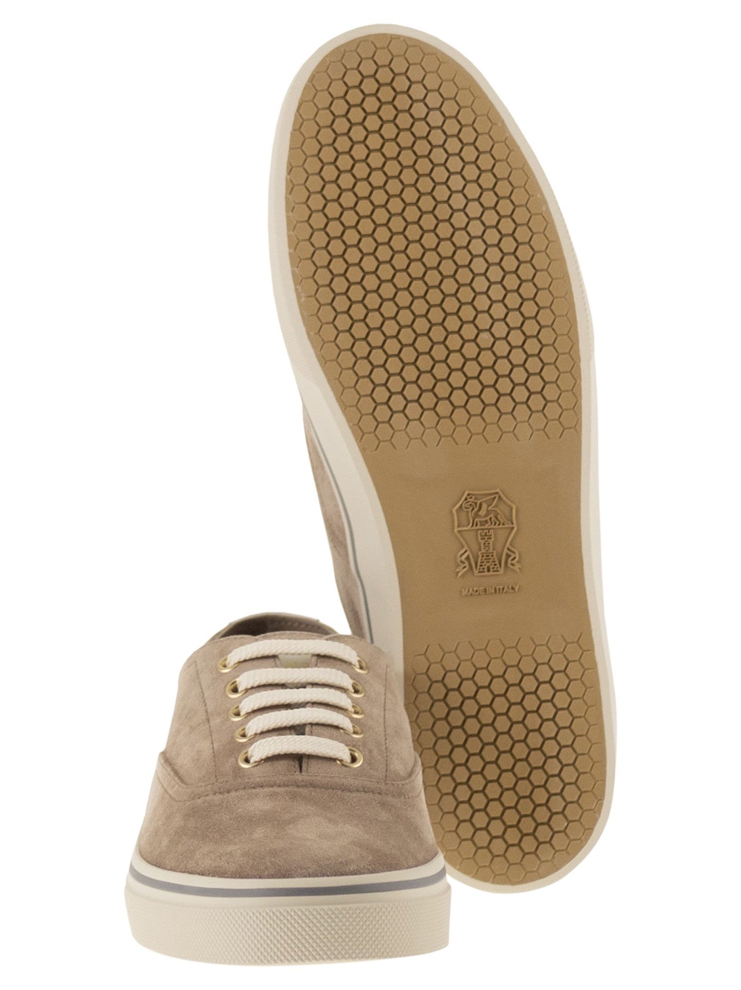 Brunello Cucinelli Men Reversed Calfskin Trainers BRUNELLO CUCINELLI
