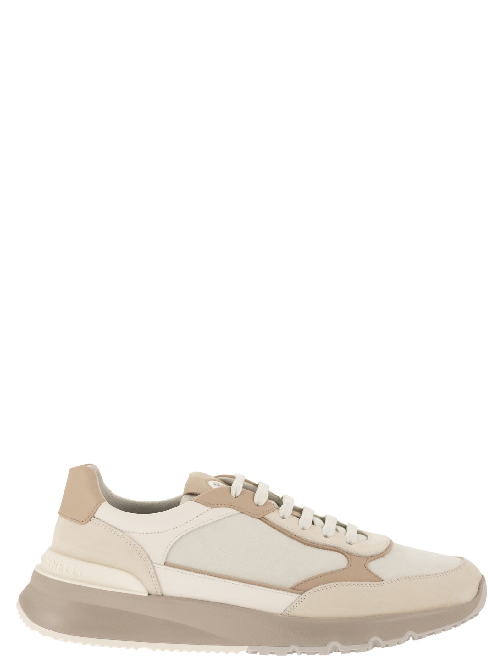 Brunello Cucinelli Men Multicolour Leather And Suede Runner Sneakers BRUNELLO CUCINELLI