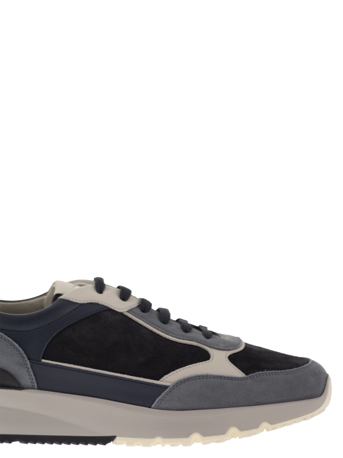 Brunello Cucinelli Men Multicolour Leather And Suede Runner Sneakers BRUNELLO CUCINELLI